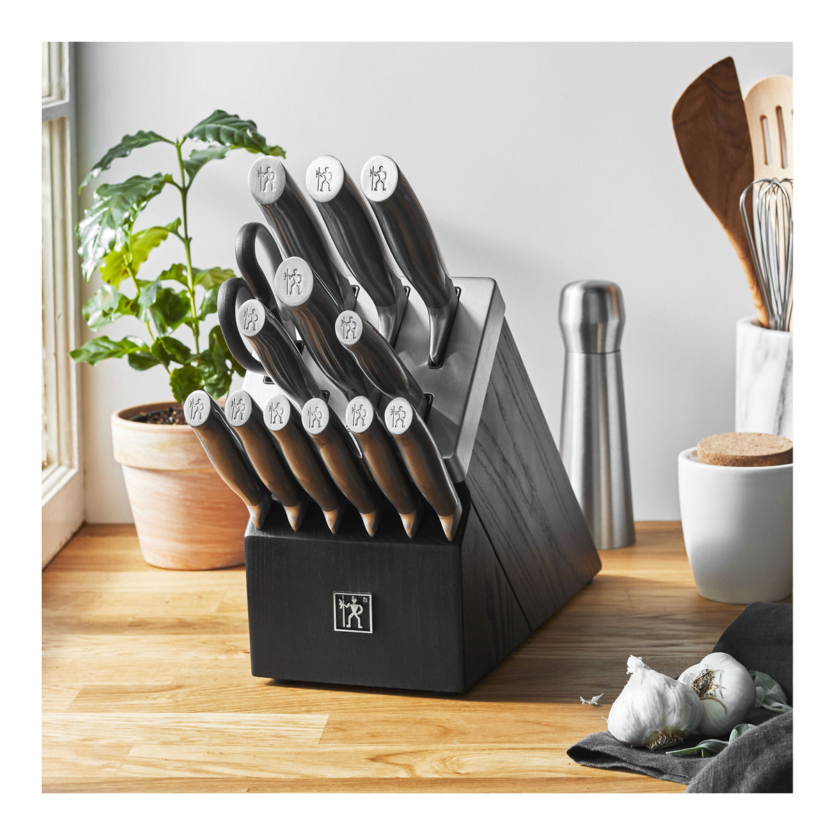 HENCKELS Graphite 14-Piece Knife Block Set-Knife Blocks-DECOROLALA