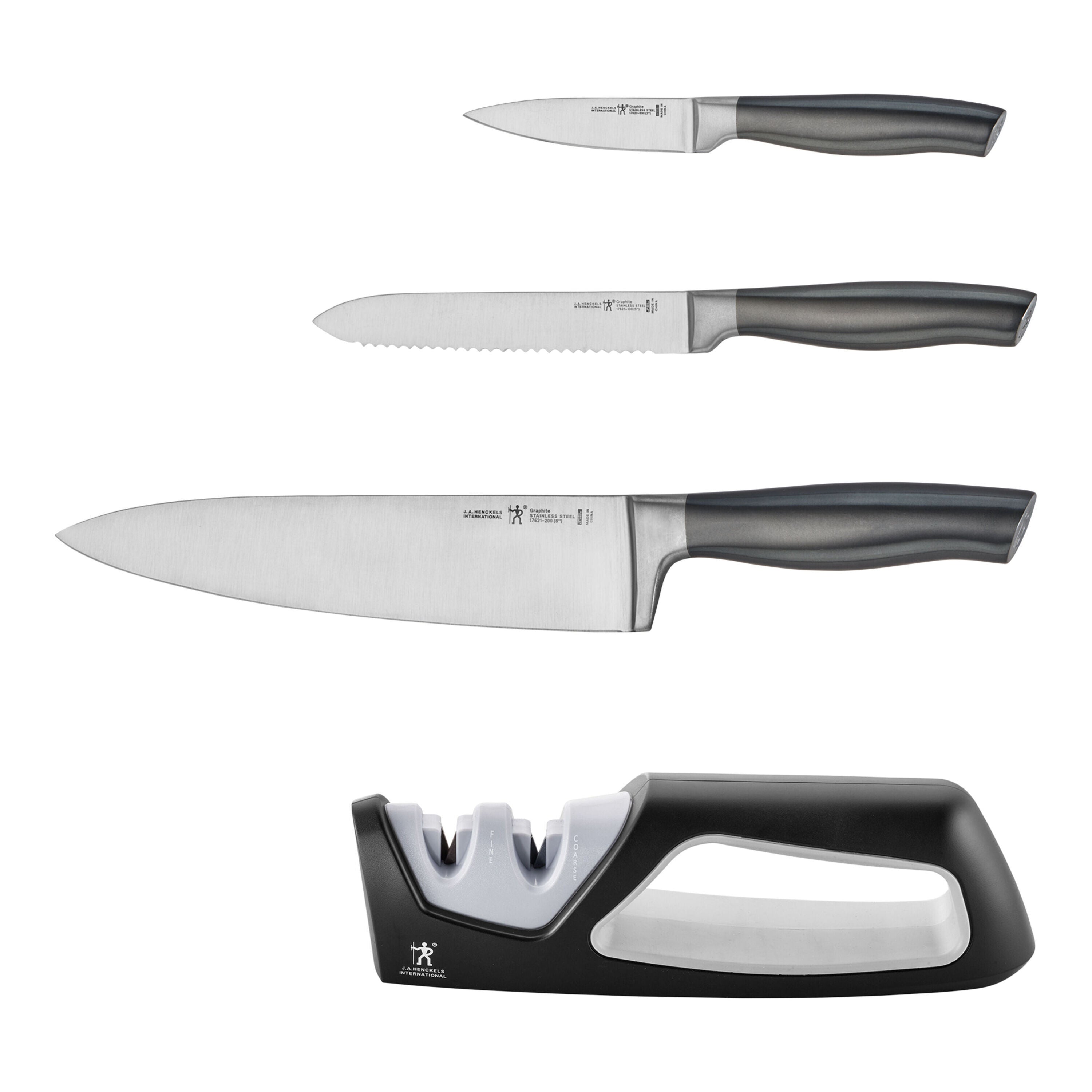 HENCKELS Graphite 4 Piece, Knife Set, Graphite-Grey-n/a-DECOROLALA