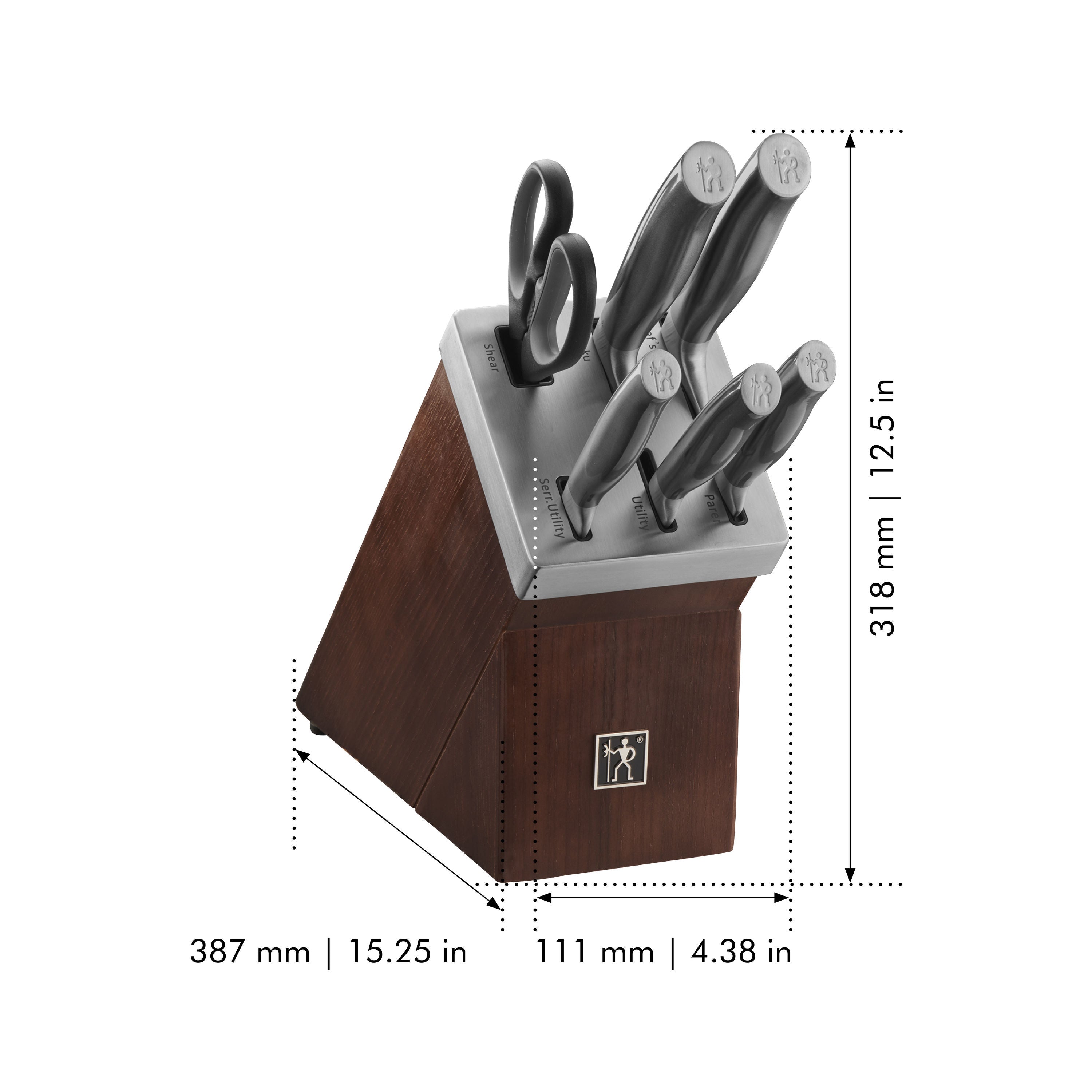 HENCKELS Graphite 7 Piece Knife Block Set, Brown-Knife Set-DECOROLALA