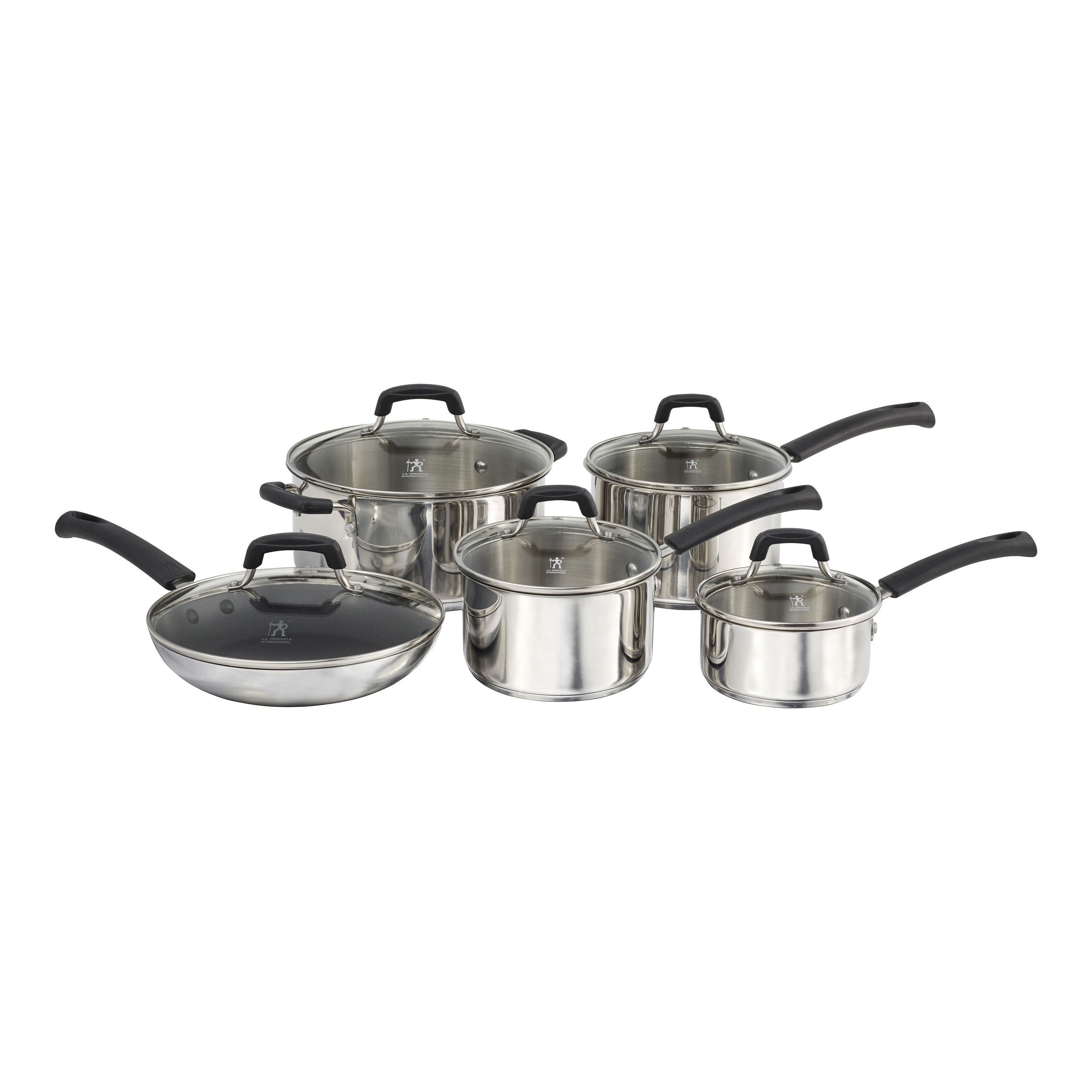 HENCKELS Kitchen Elements 10 Piece 18/10 Stainless Steel Cookware Set-Cookware Set-DECOROLALA
