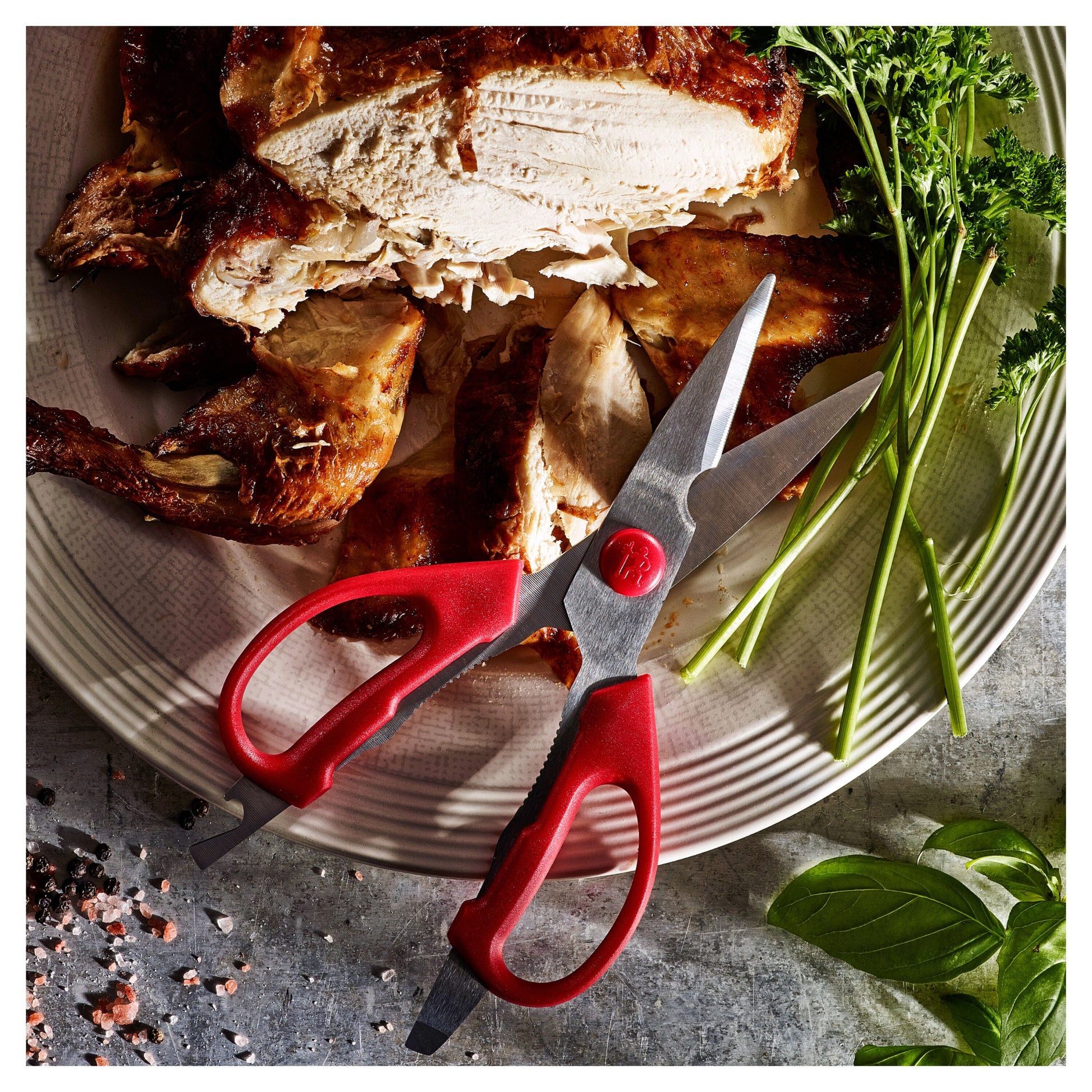 HENCKELS Kitchen Elements Multi-Purpose Shears, Red-Kitchen Shear-DECOROLALA