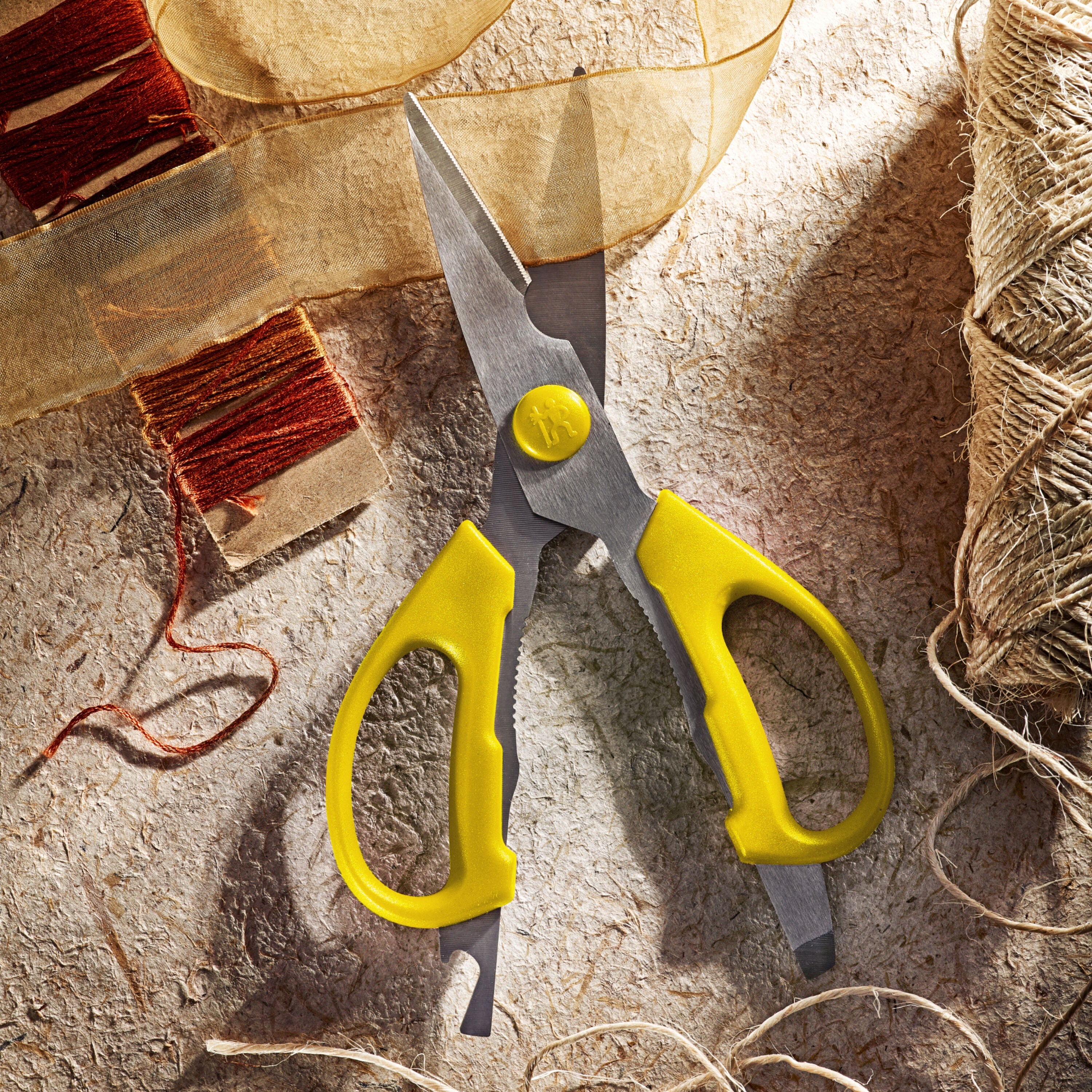 HENCKELS Kitchen Elements Multi-Purpose Shears, Yellow-Kitchen Shear-DECOROLALA