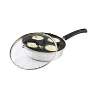 HENCKELS Kitchen Elements Non-Stick Egg Poacher, Silver-Black-Egg Cooker-DECOROLALA