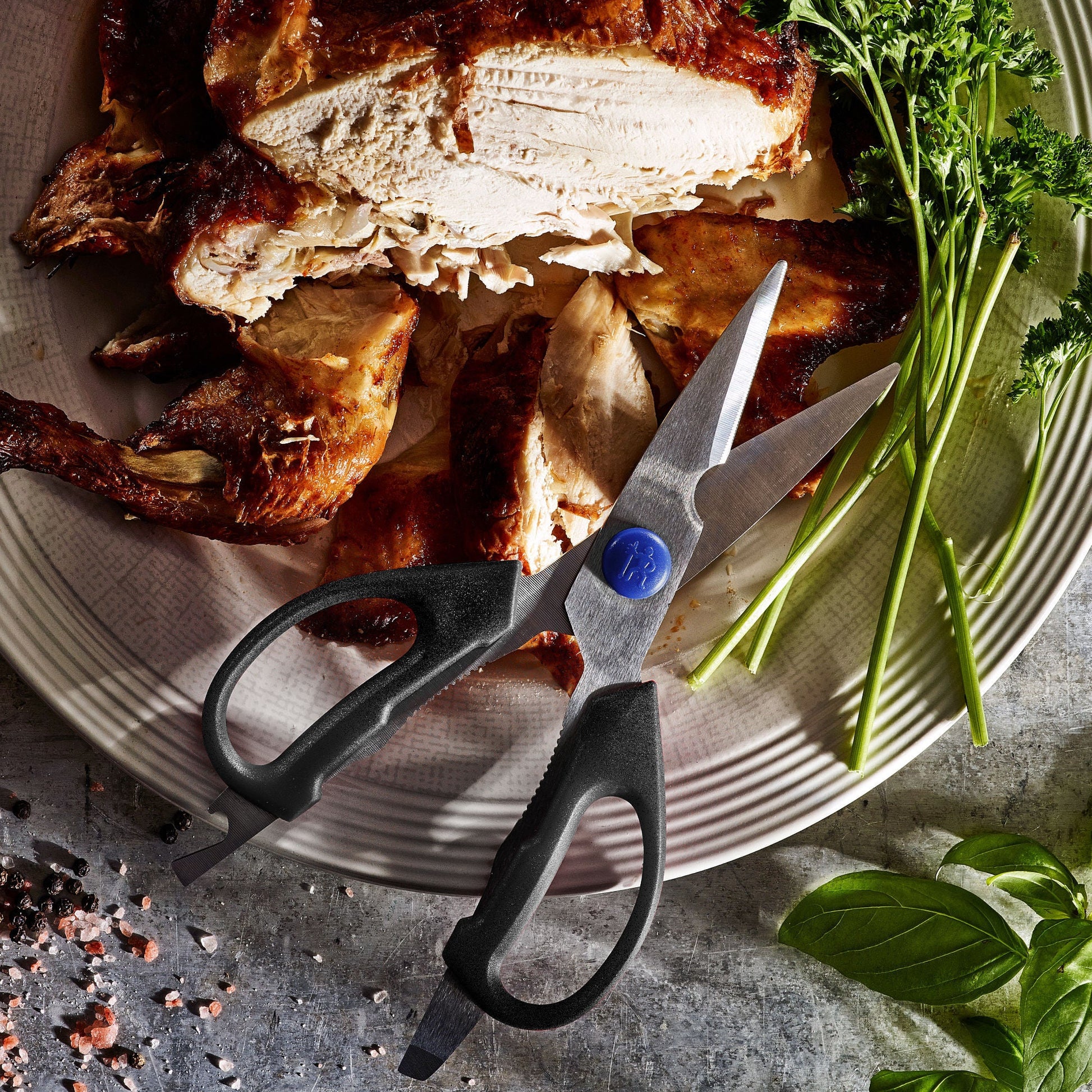 HENCKELS Kitchen Elements Shears Set 3 Piece, Stainless Steel-Kitchen Shear-DECOROLALA