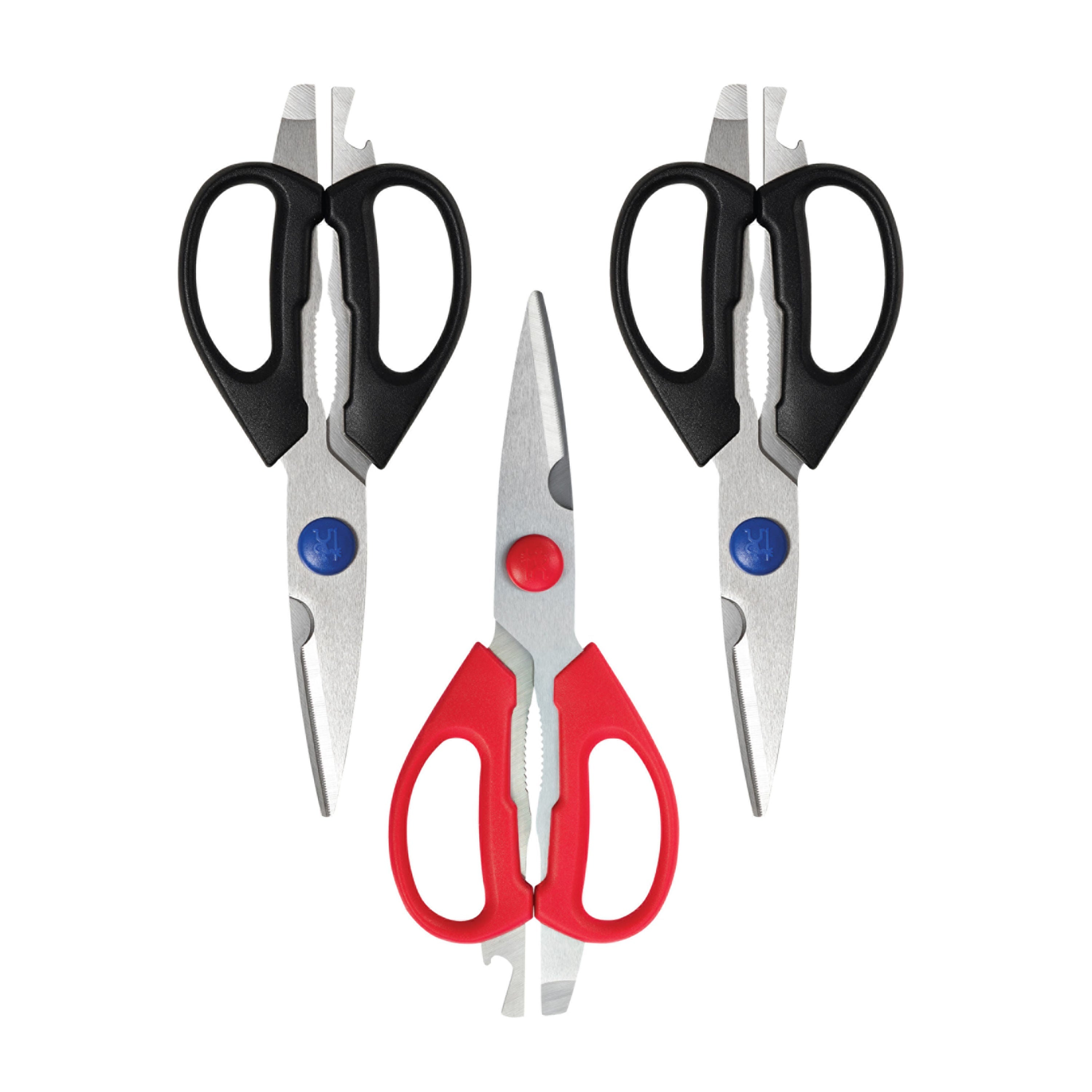 HENCKELS Kitchen Elements Shears Set 3 Piece, Stainless Steel-Kitchen Shear-DECOROLALA