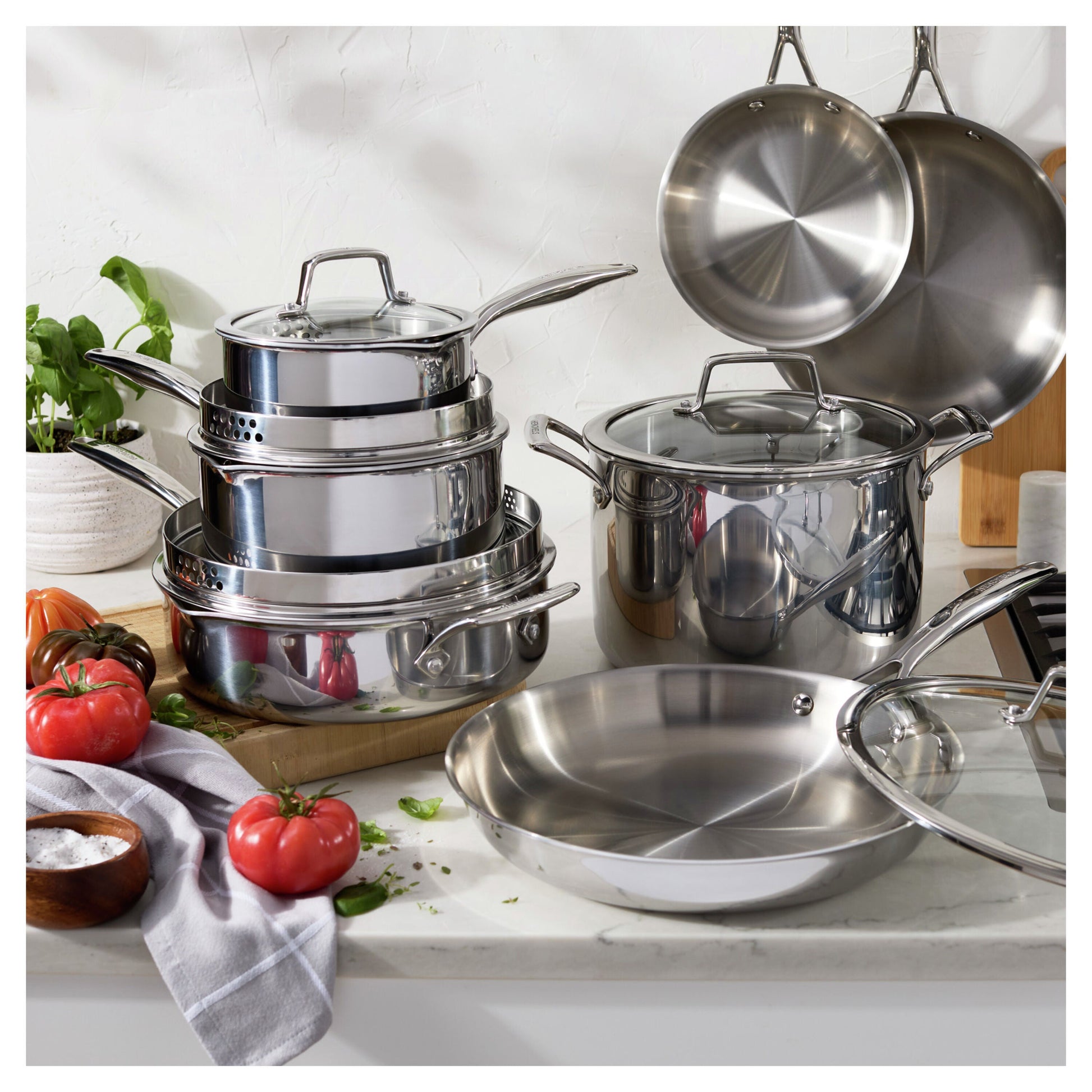 HENCKELS Legacy 12 Piece Stainless Steel Cookware Set-Cookware Set-DECOROLALA
