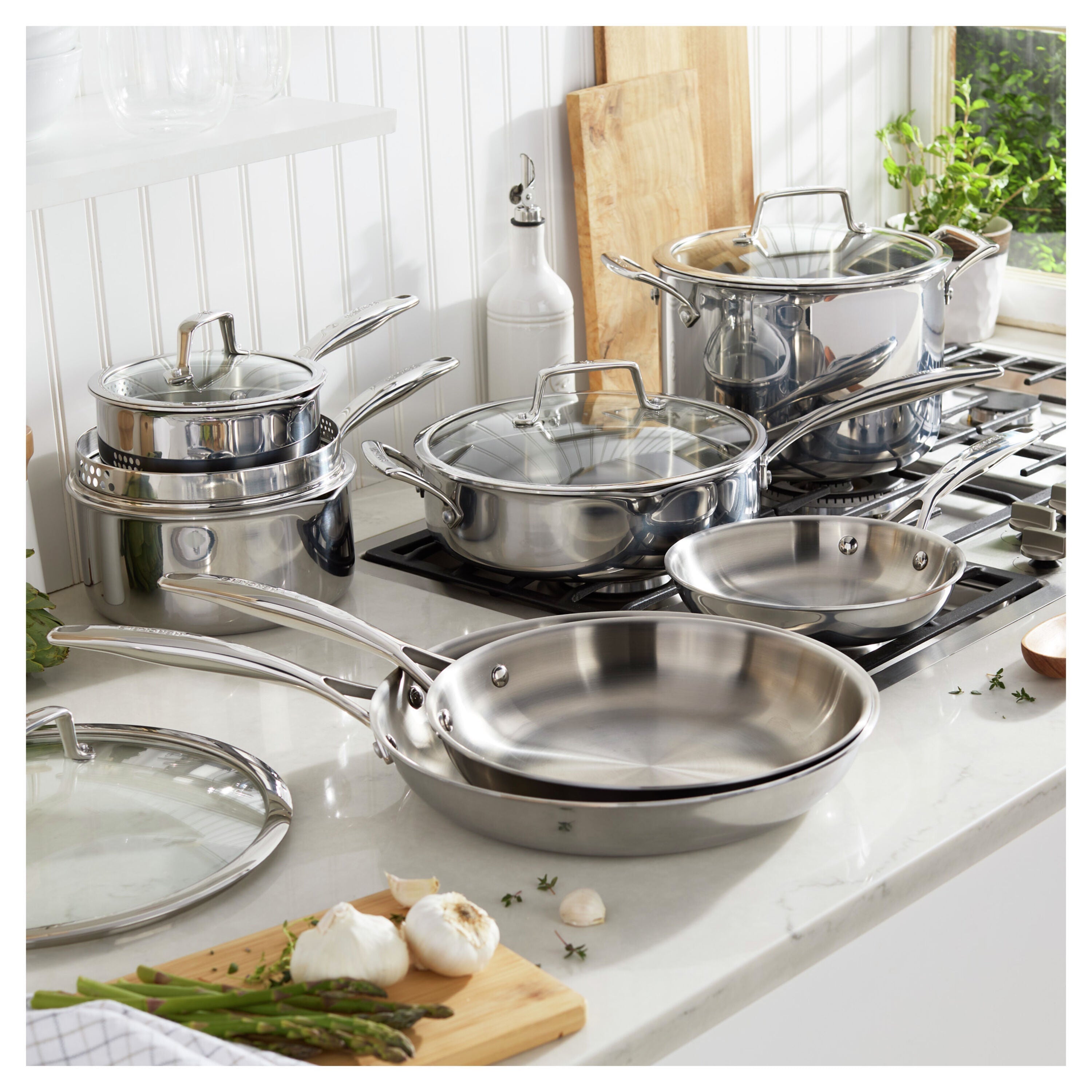 HENCKELS Legacy 12 Piece Stainless Steel Cookware Set-Cookware Set-DECOROLALA