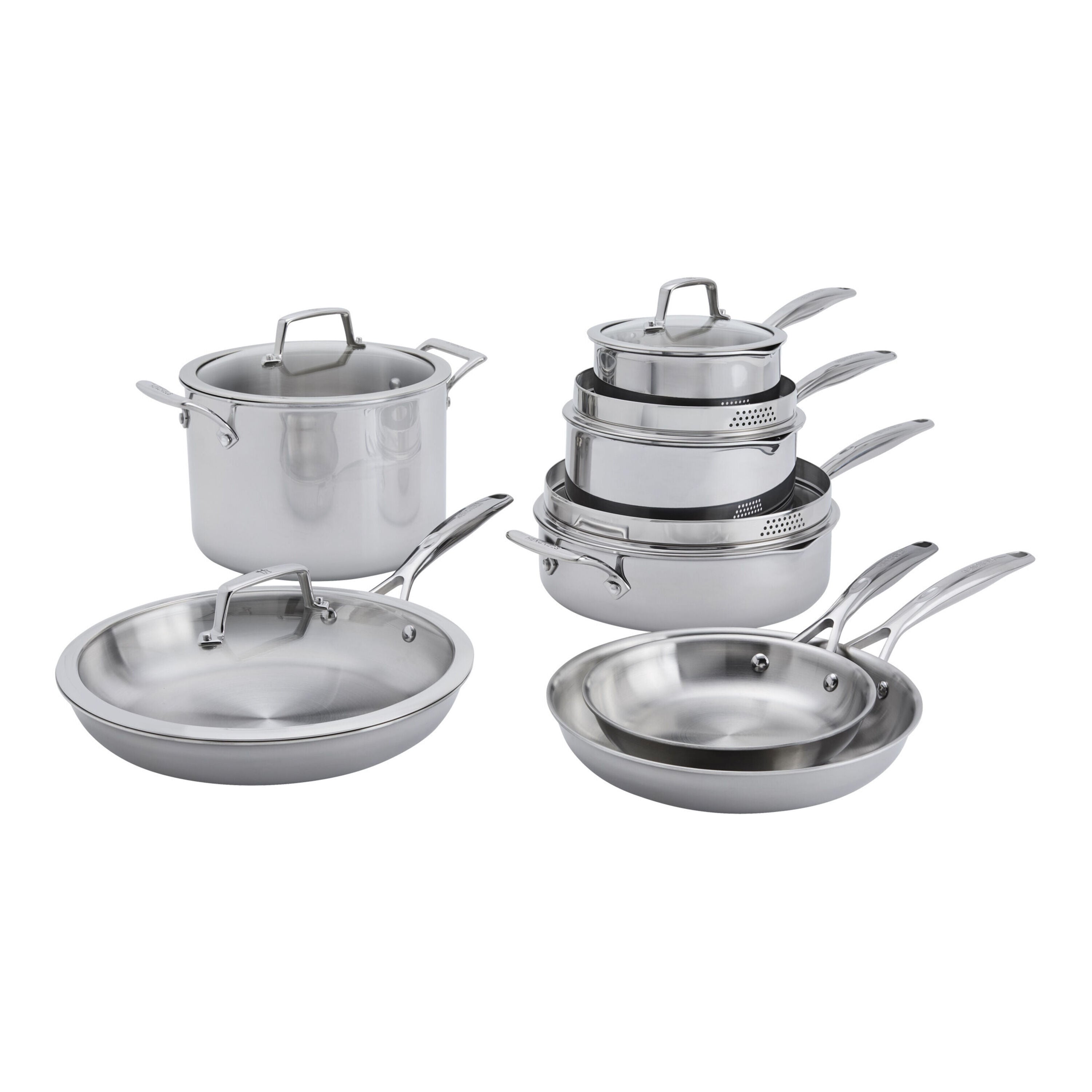 HENCKELS Legacy 12 Piece Stainless Steel Cookware Set-Cookware Set-DECOROLALA