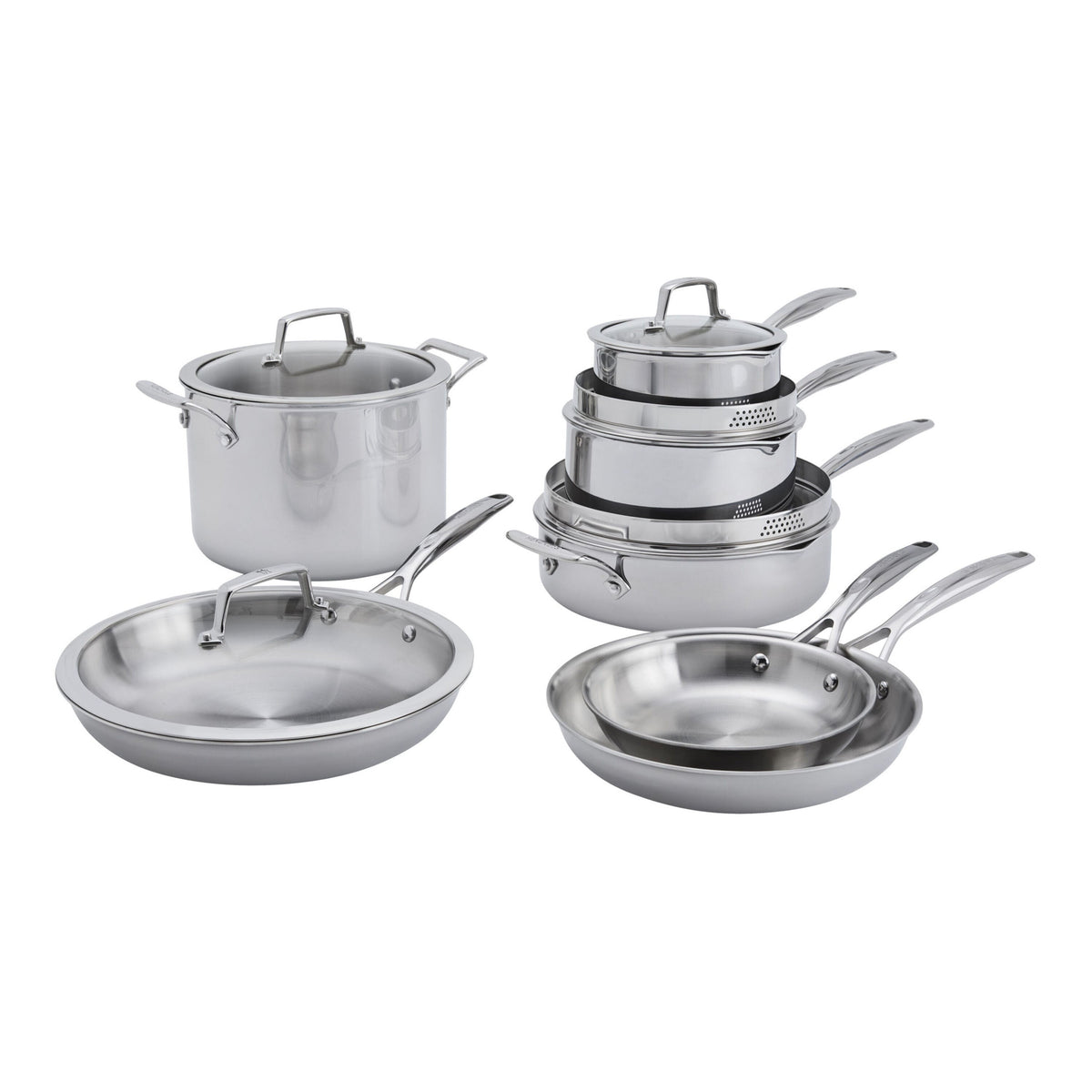 HENCKELS Legacy 12-Piece Stainless Steel Cookware Set-Cookware Sets-DECOROLALA