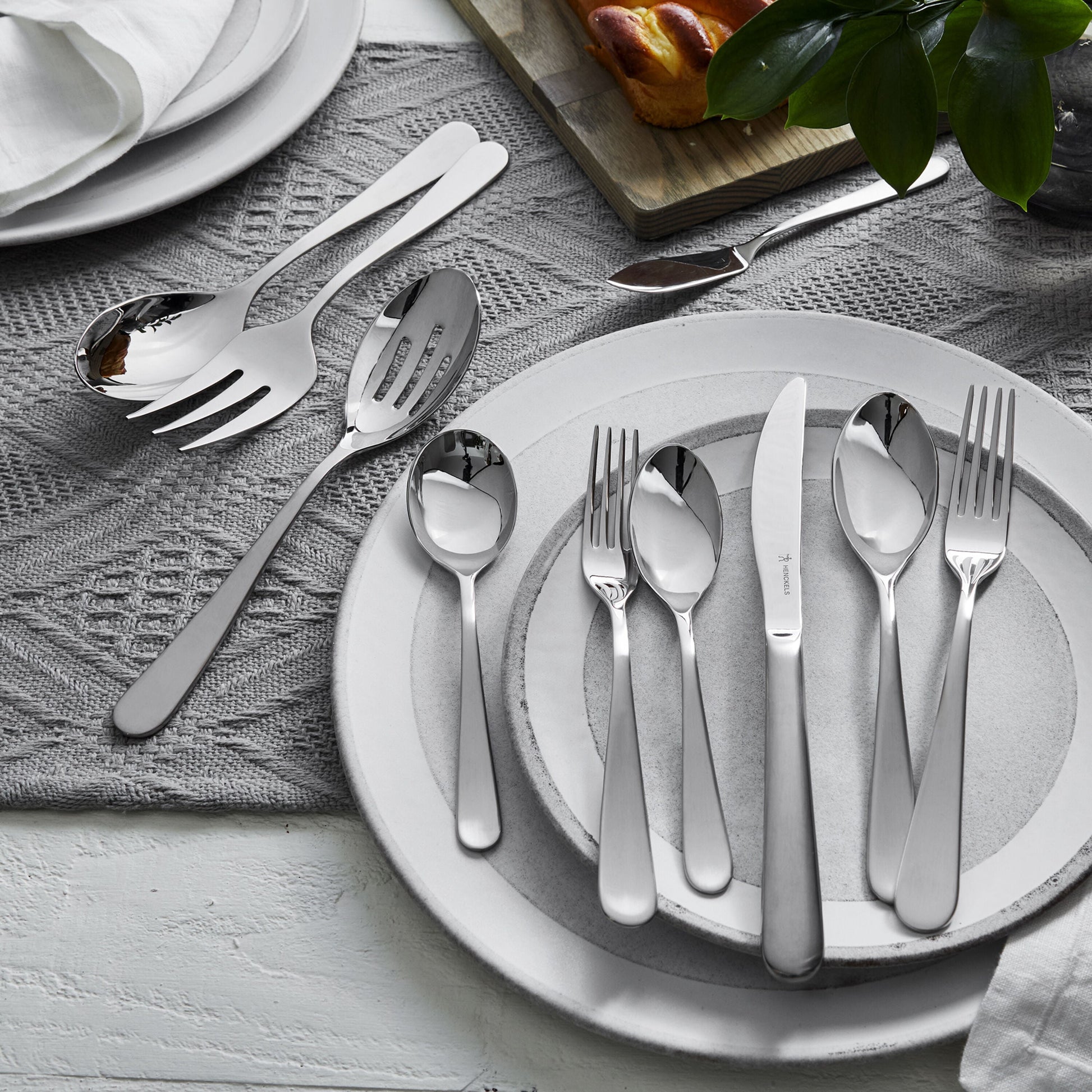 HENCKELS Lucena 65 Piece Flatware Set Stainless-Flatware Set-DECOROLALA