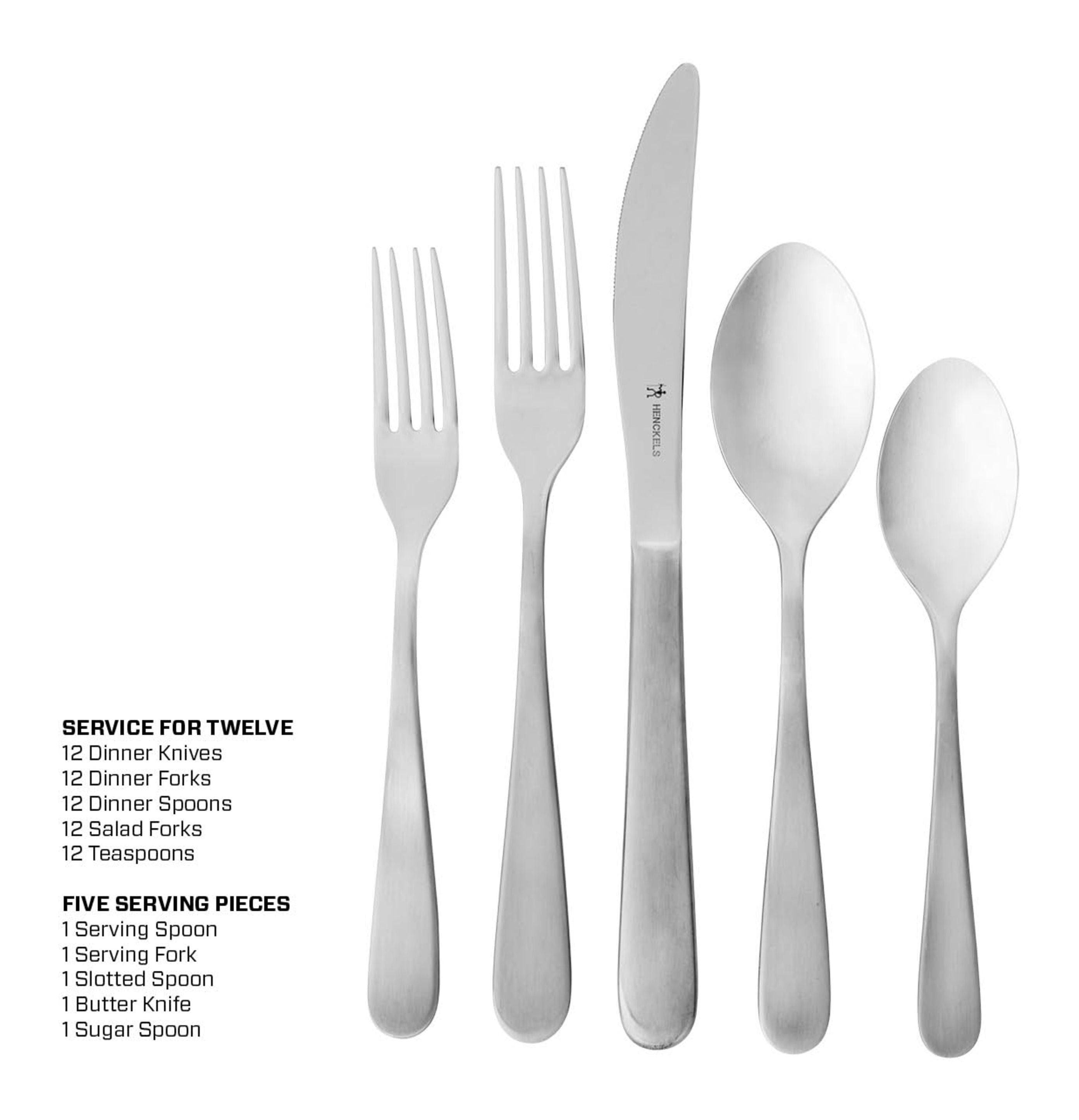 HENCKELS Lucena 65 Piece Flatware Set Stainless-Flatware Set-DECOROLALA