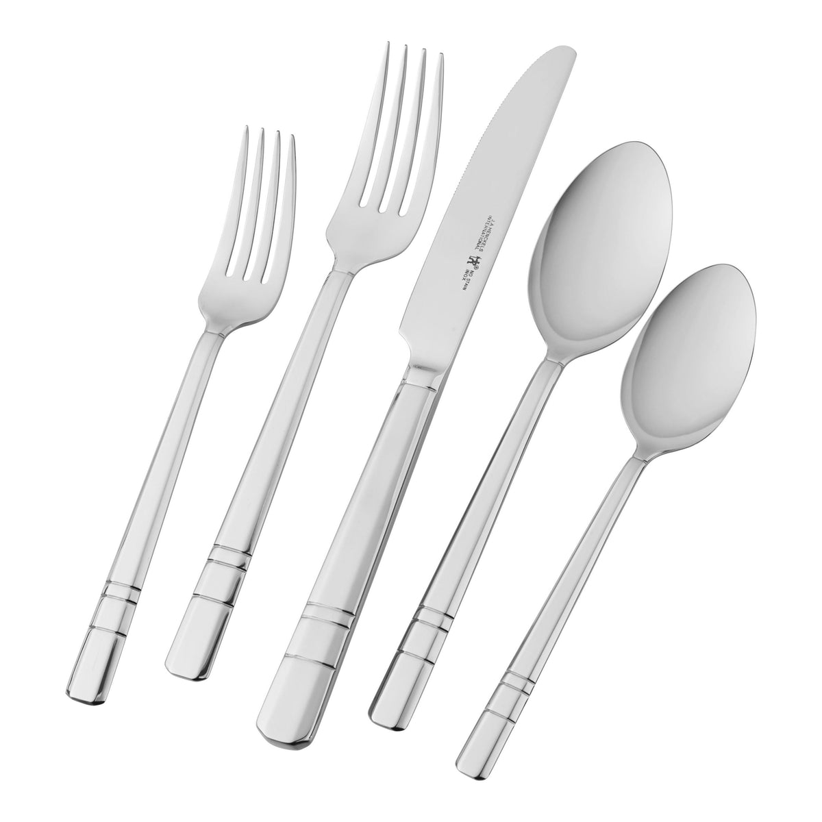 HENCKELS Madison Square 65 Piece Flatware Set Polished-Flatware Sets-DECOROLALA