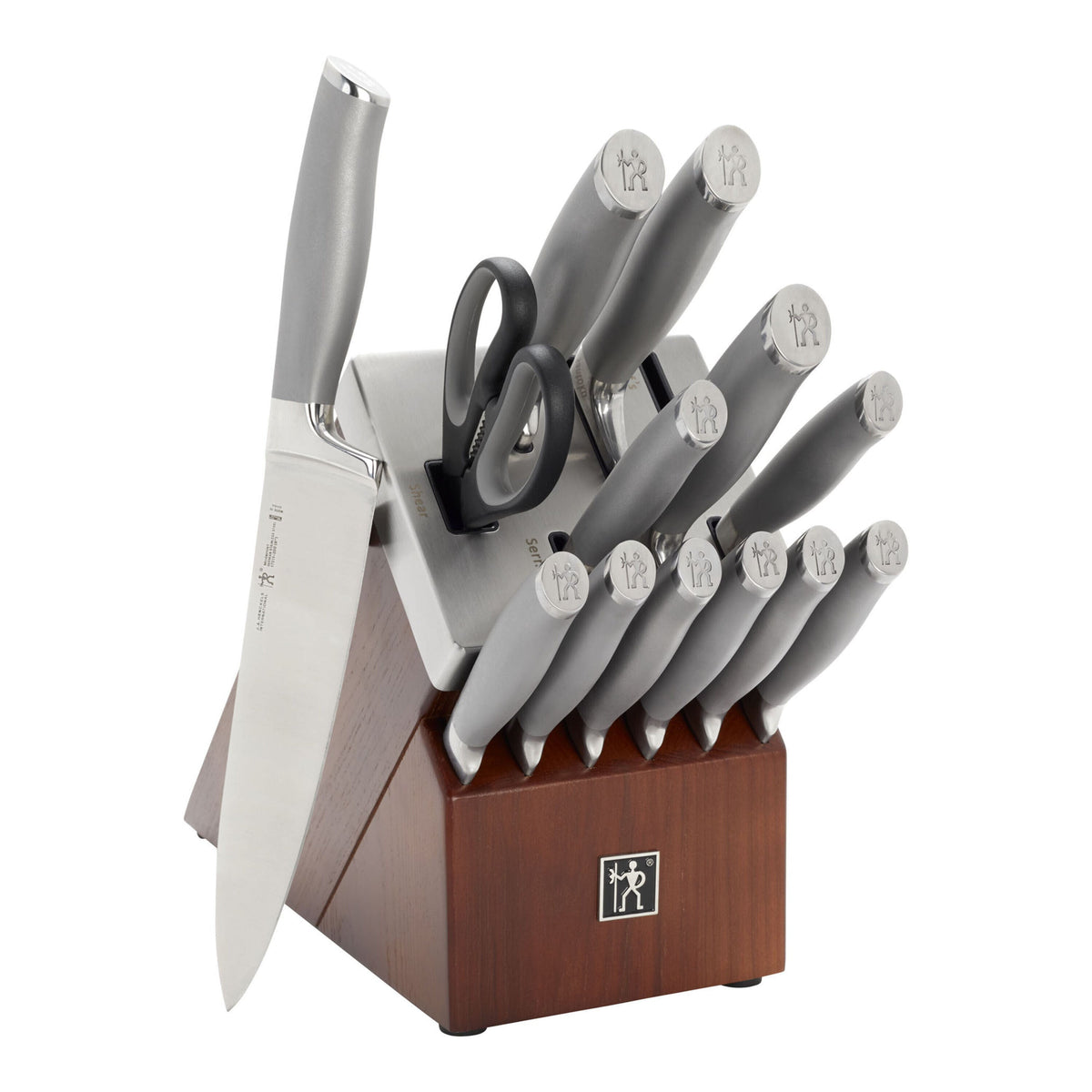 HENCKELS Modernist 14-Piece Knife Block Set Brown-Knife Blocks-DECOROLALA