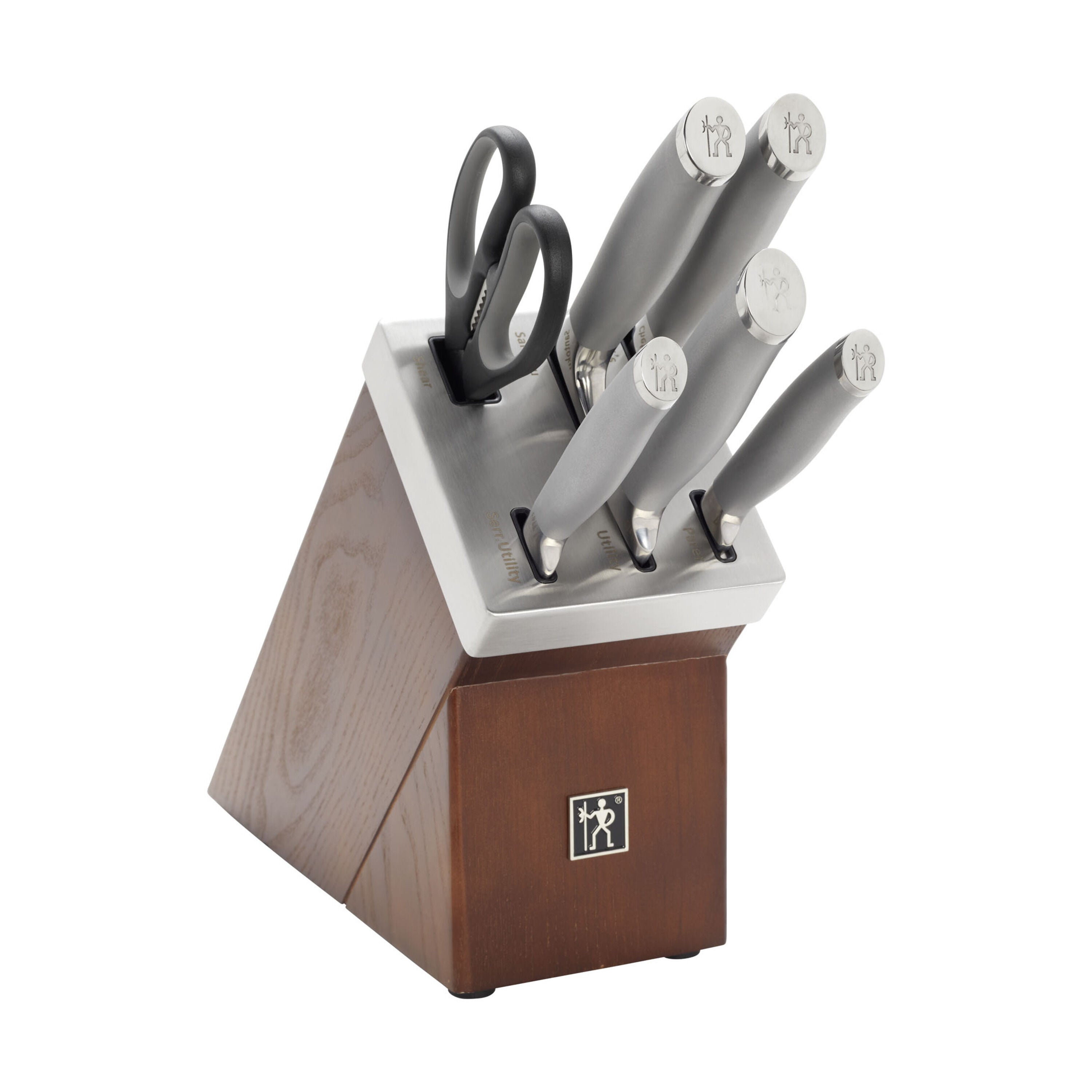 HENCKELS Modernist 7 Piece, Knife Block Set, Brown-n/a-DECOROLALA