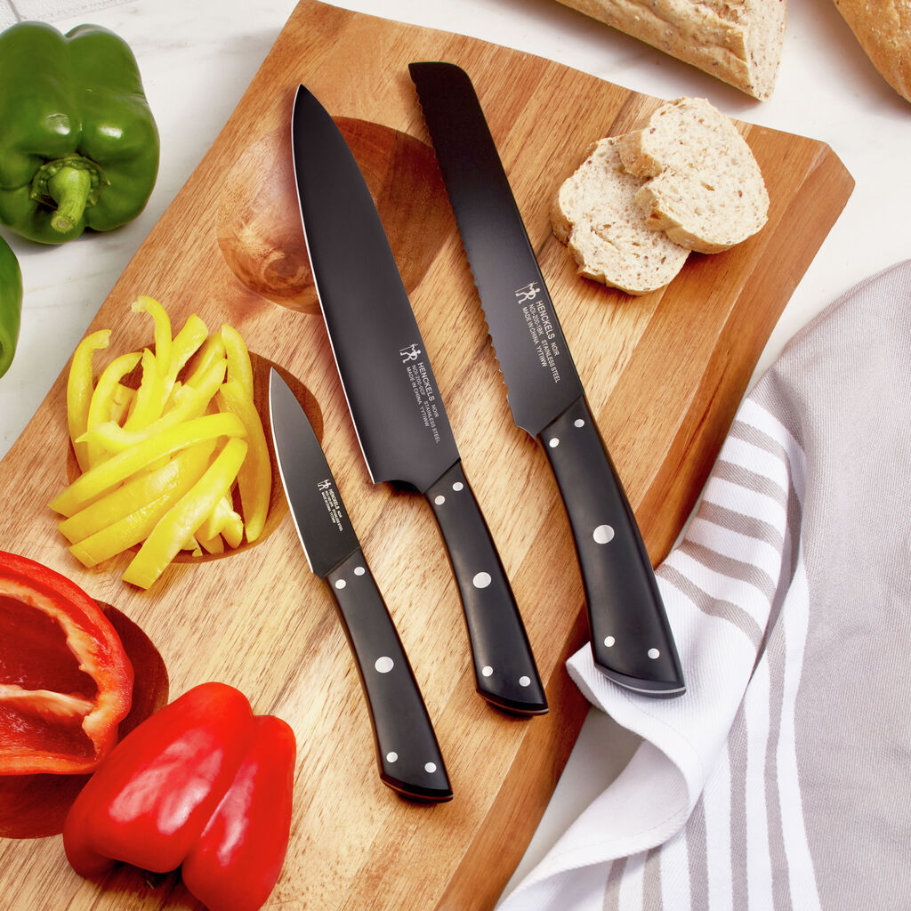 HENCKELS Noir Knife Set 3 Piece-Knife Set-DECOROLALA
