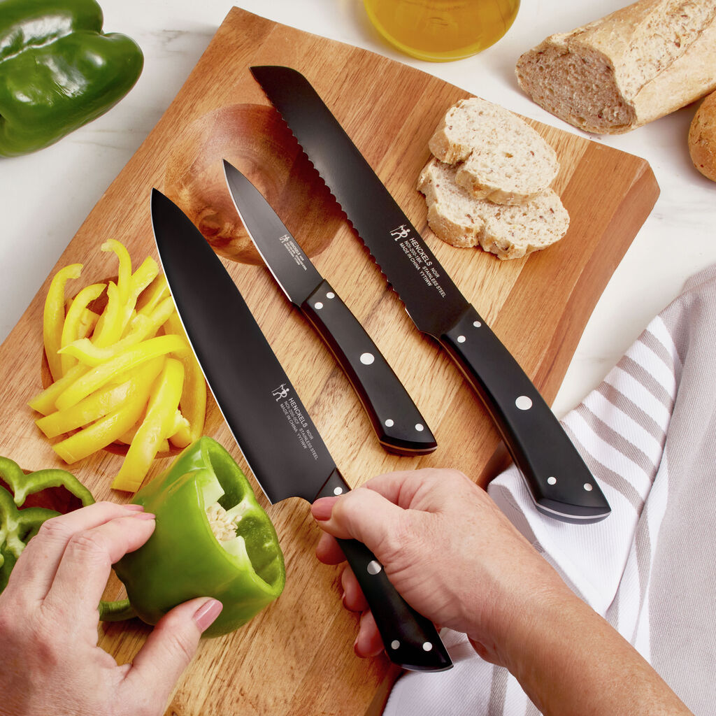 HENCKELS Noir Knife Set 3 Piece-Knife Set-DECOROLALA