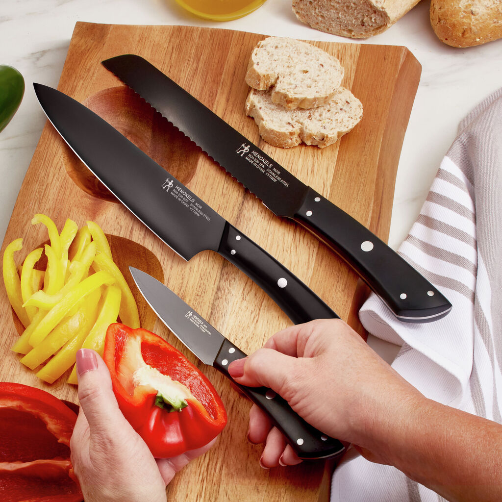HENCKELS Noir Knife Set 3 Piece-Knife Set-DECOROLALA