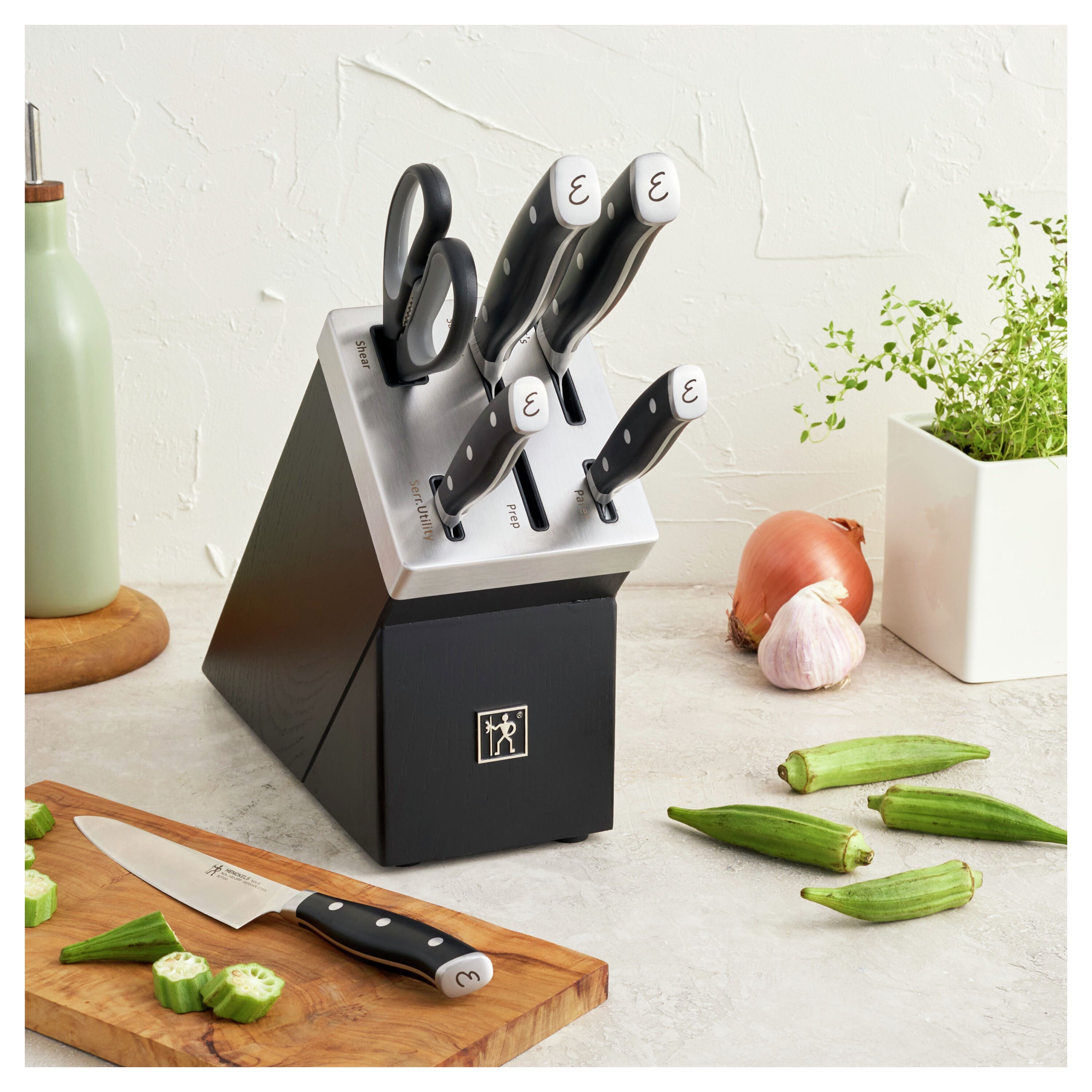 HENCKELS Nola 7 Piece Knife Block Set-DECOROLALA