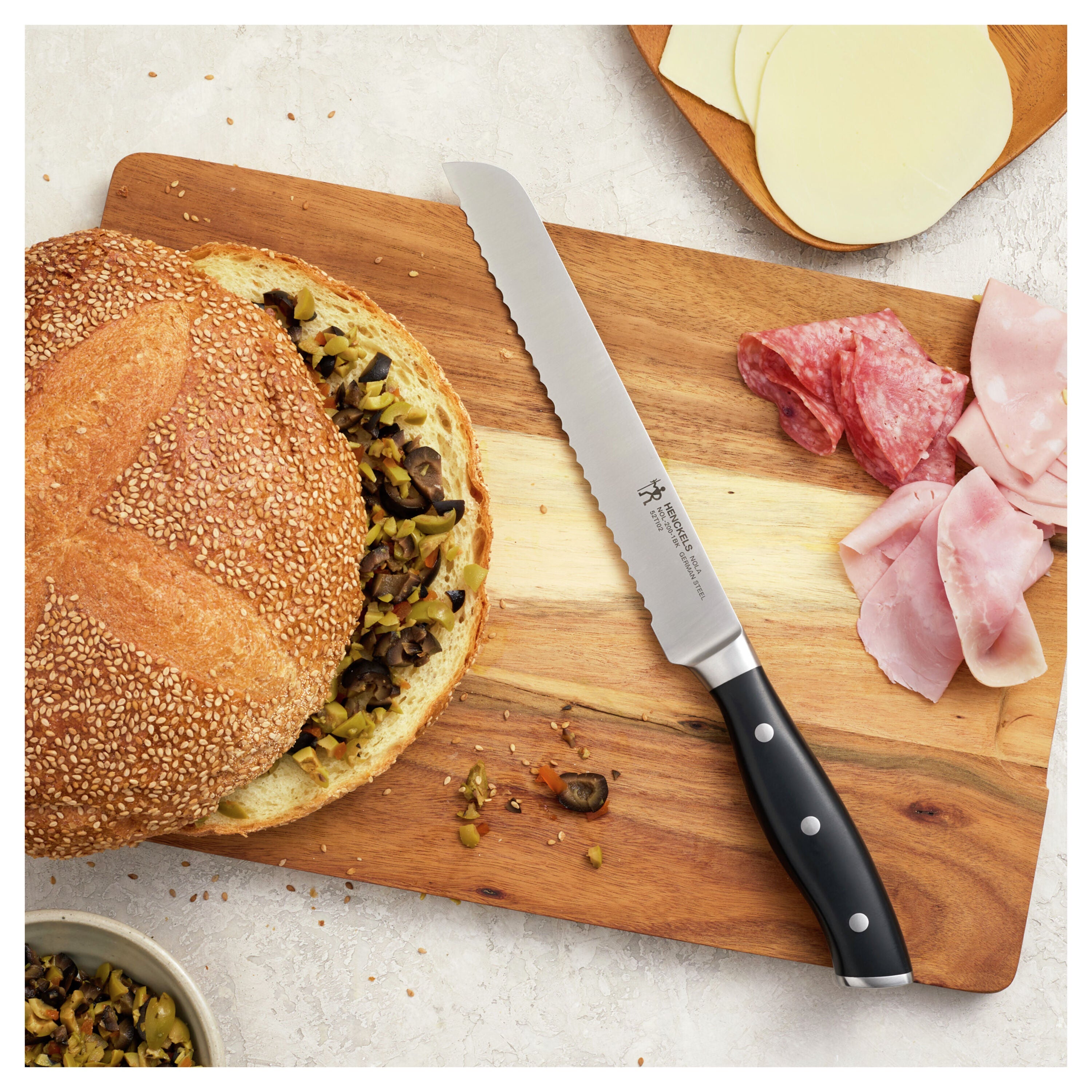 HENCKELS Nola 8" Bread Knife - German Stainless Steel-DECOROLALA