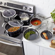HENCKELS Paradigm Ceramic 10pc Cookware Set Stainless Steel-DECOROLALA
