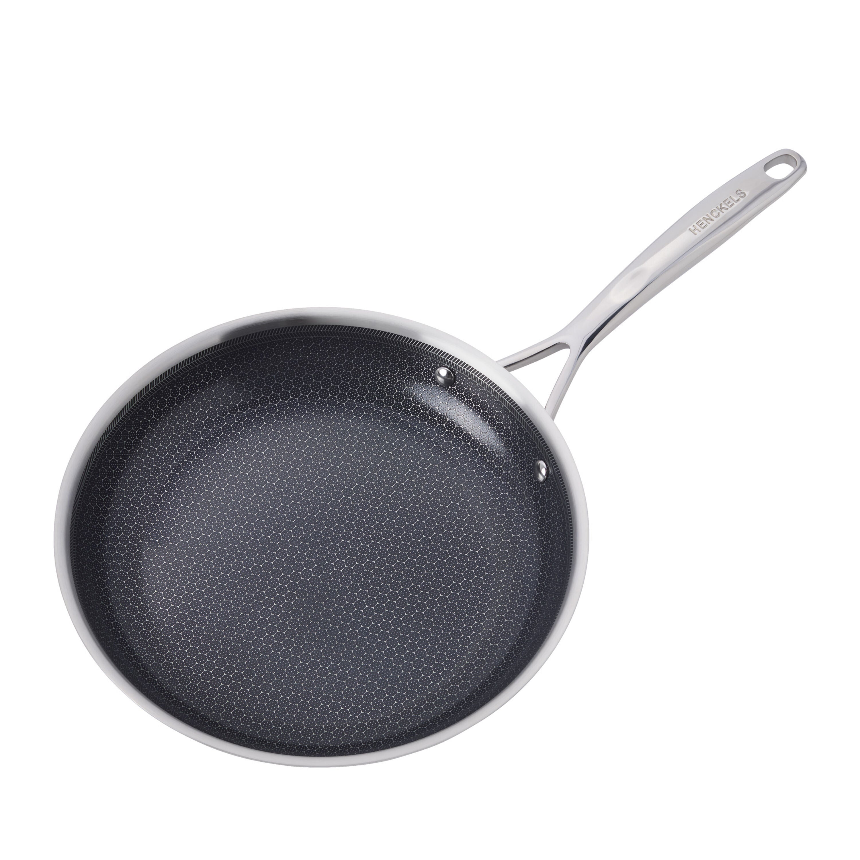 HENCKELS Paradigm Ceramic 12" Frying Pan Tri-Ply Stainless Steel-DECOROLALA