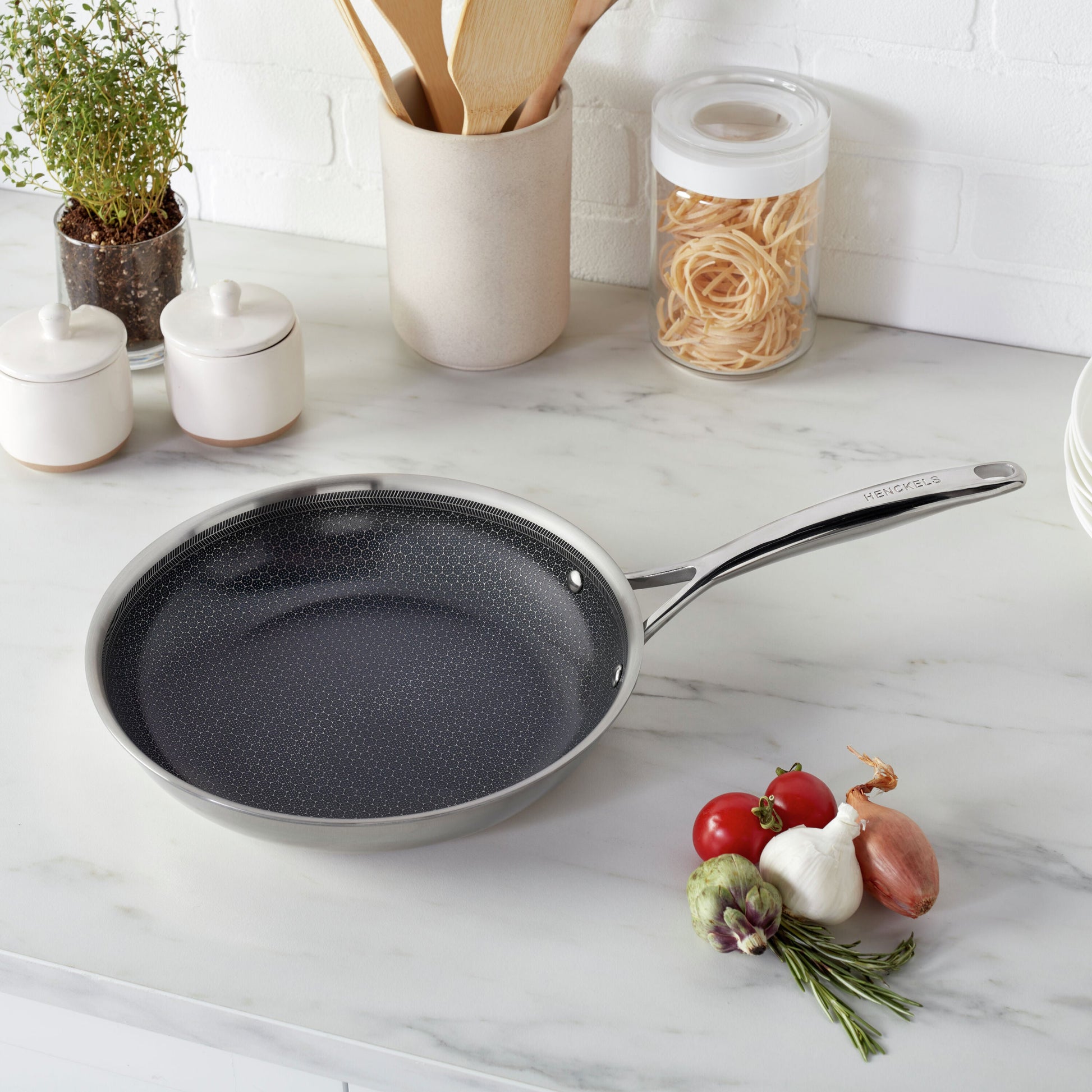 HENCKELS Paradigm Ceramic 26cm Frying Pan Stainless Steel-DECOROLALA