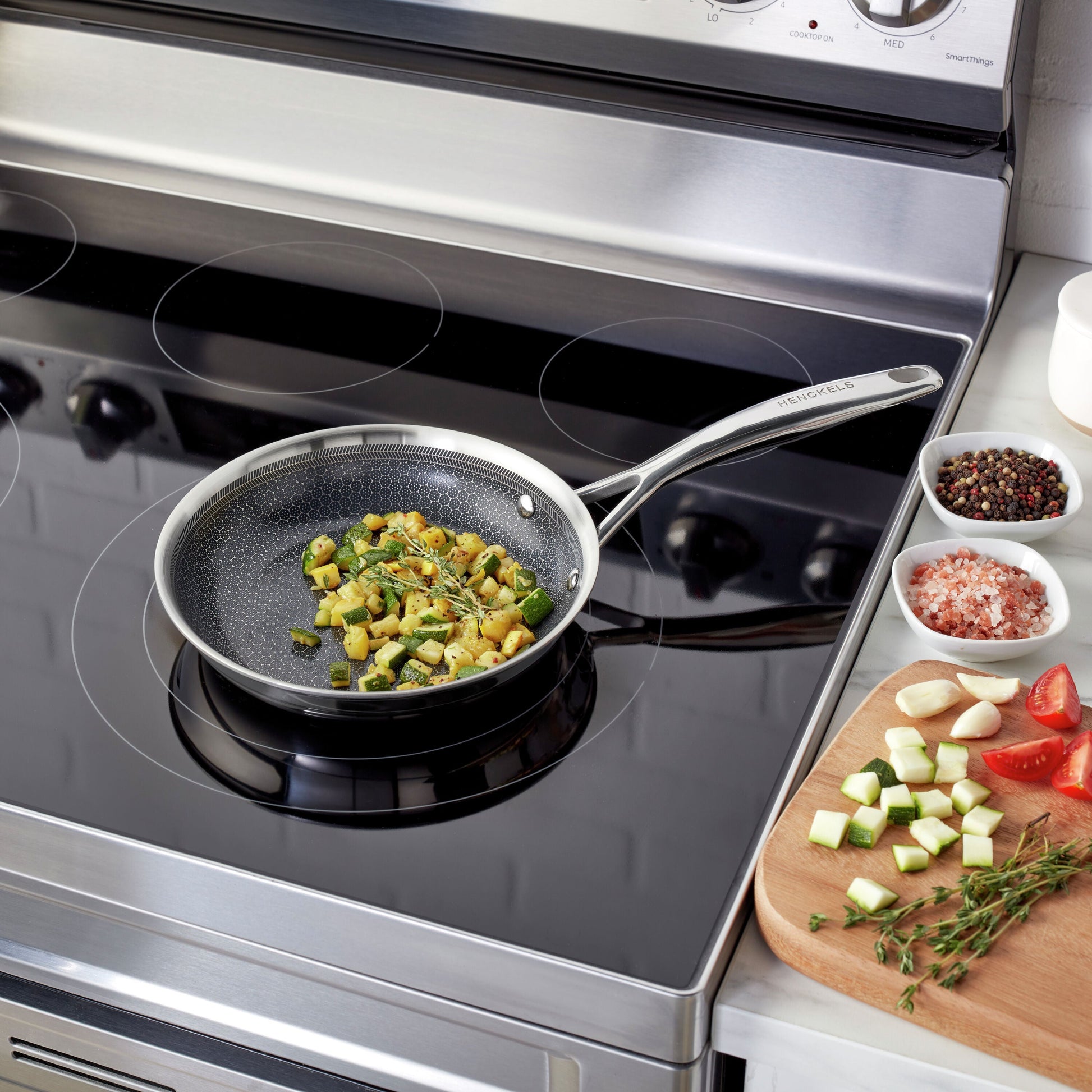 HENCKELS Paradigm Ceramic 8" Frying Pan - Stainless Steel-DECOROLALA