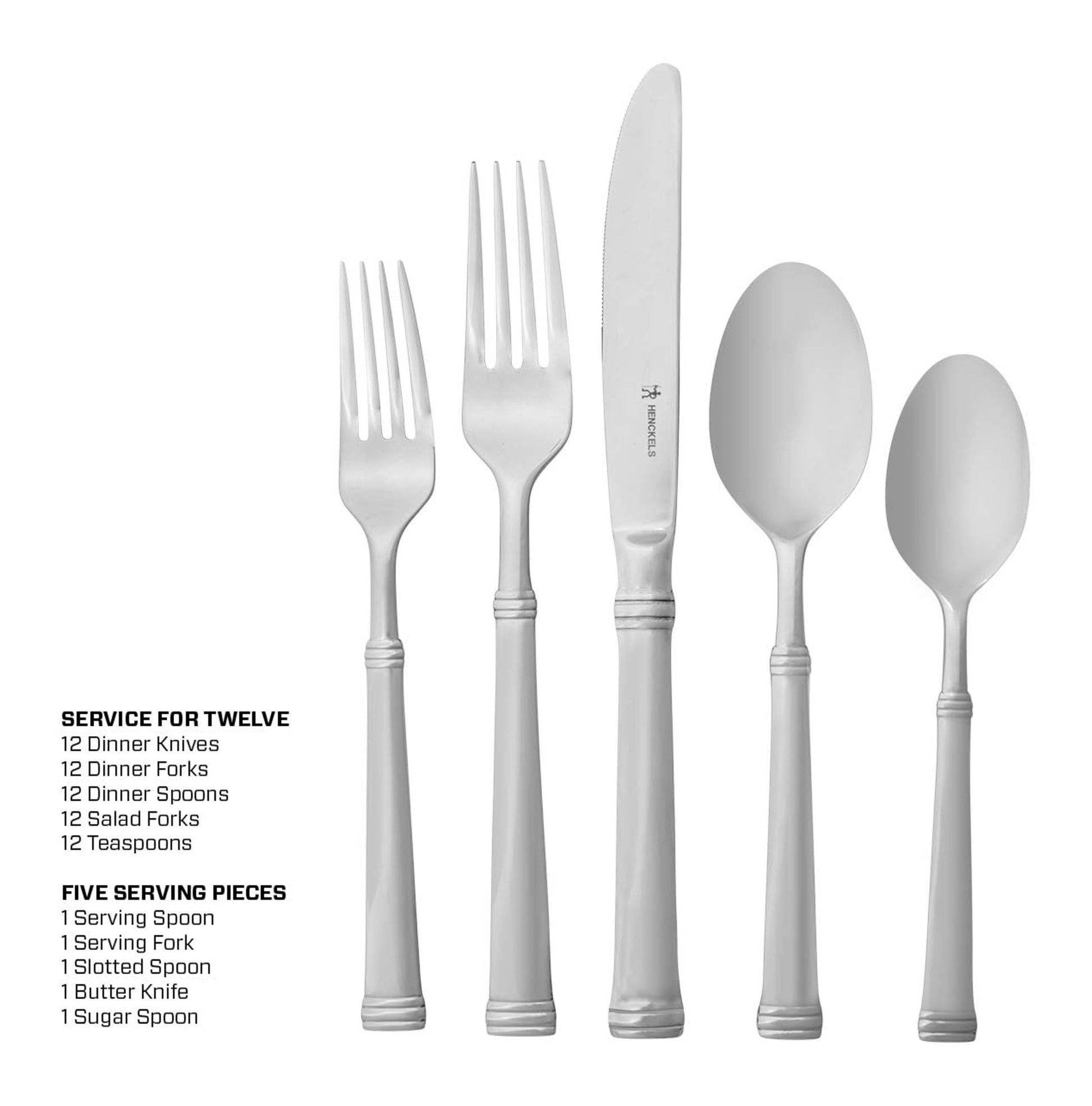 HENCKELS Plaza 65 Piece Flatware Set - Service for 12-Flatware-DECOROLALA