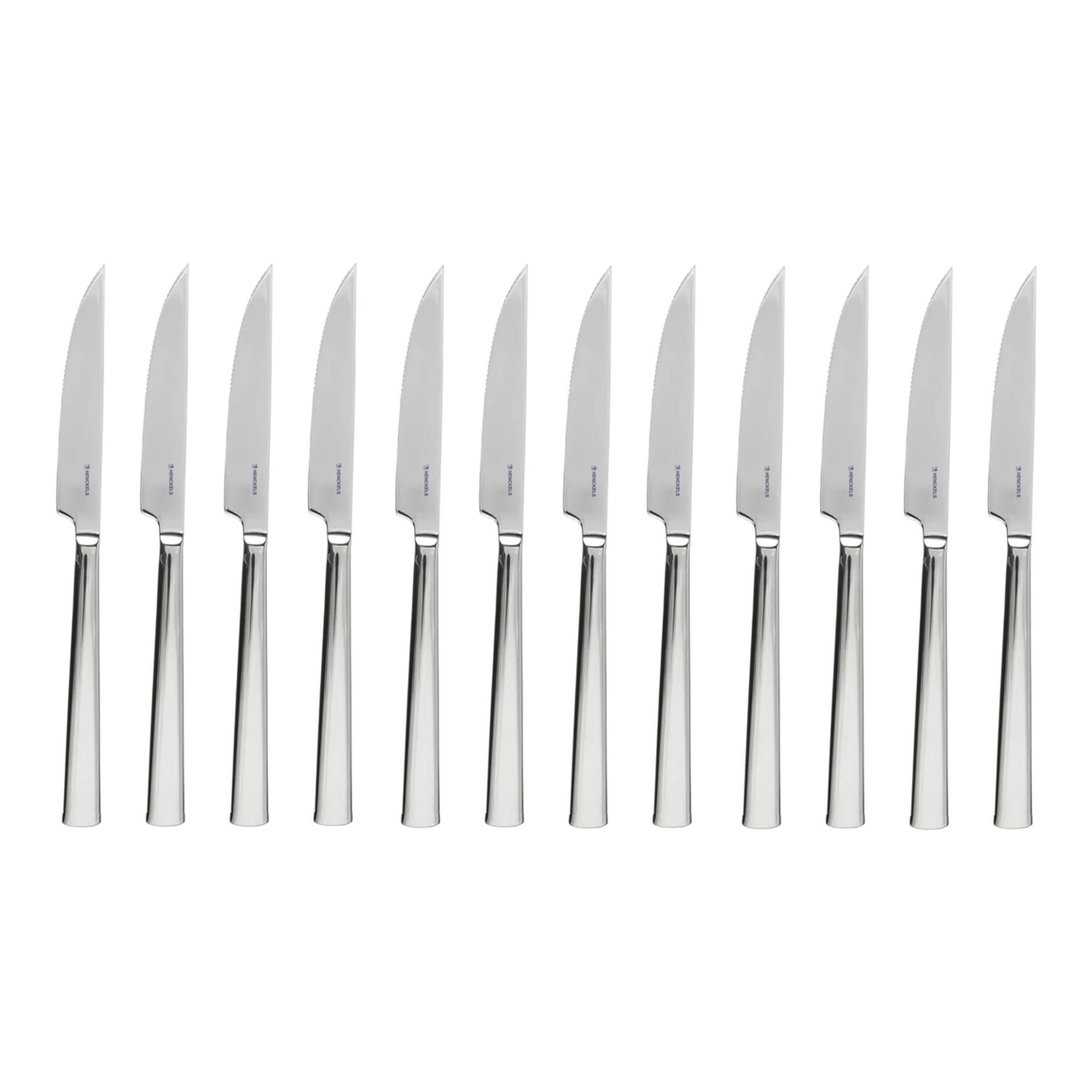 HENCKELS Queensgate Steak Knife Set, 12 Piece, Silver-Knife Set-DECOROLALA