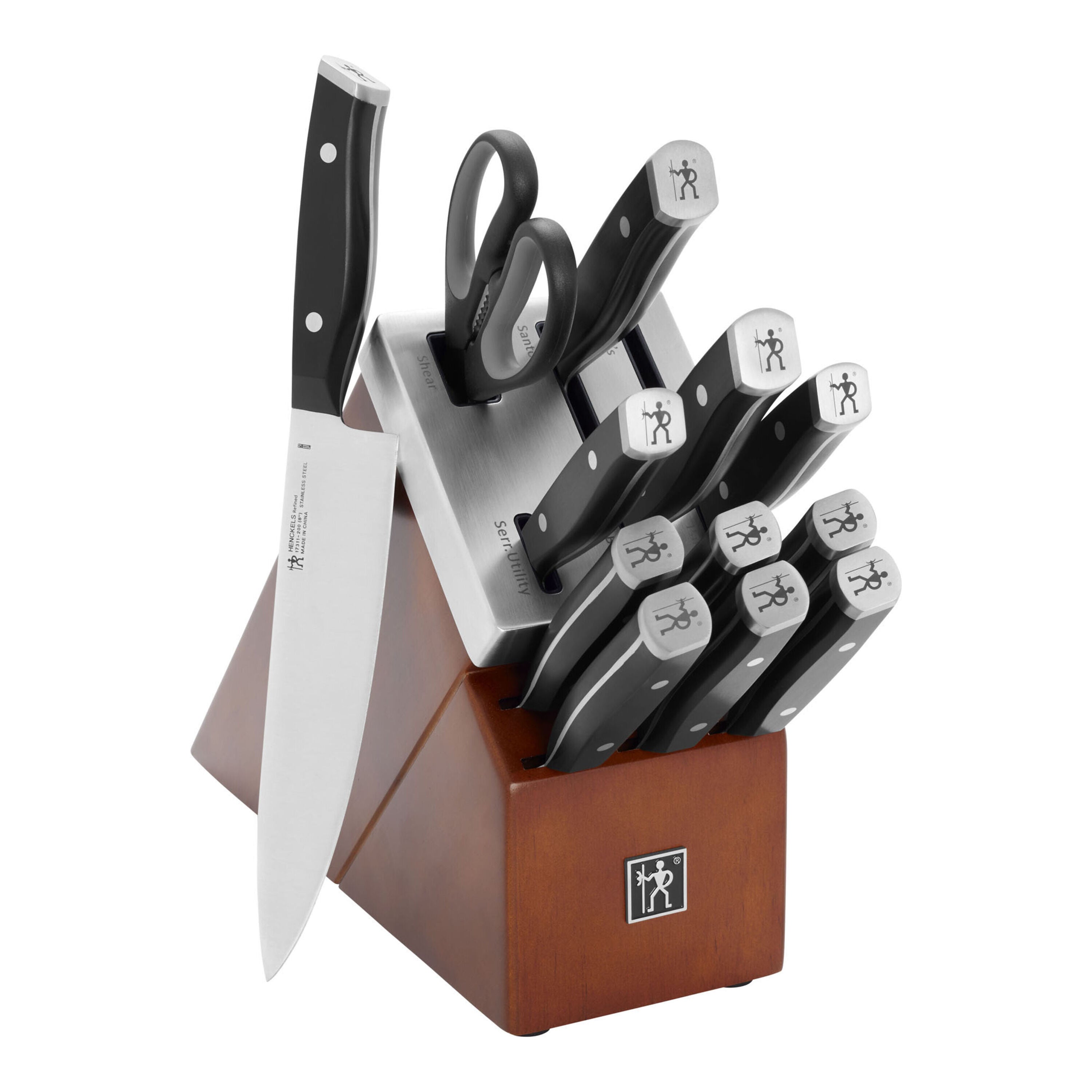 HENCKELS Refined 13 Piece Self-Sharpening Knife Block Set-DECOROLALA