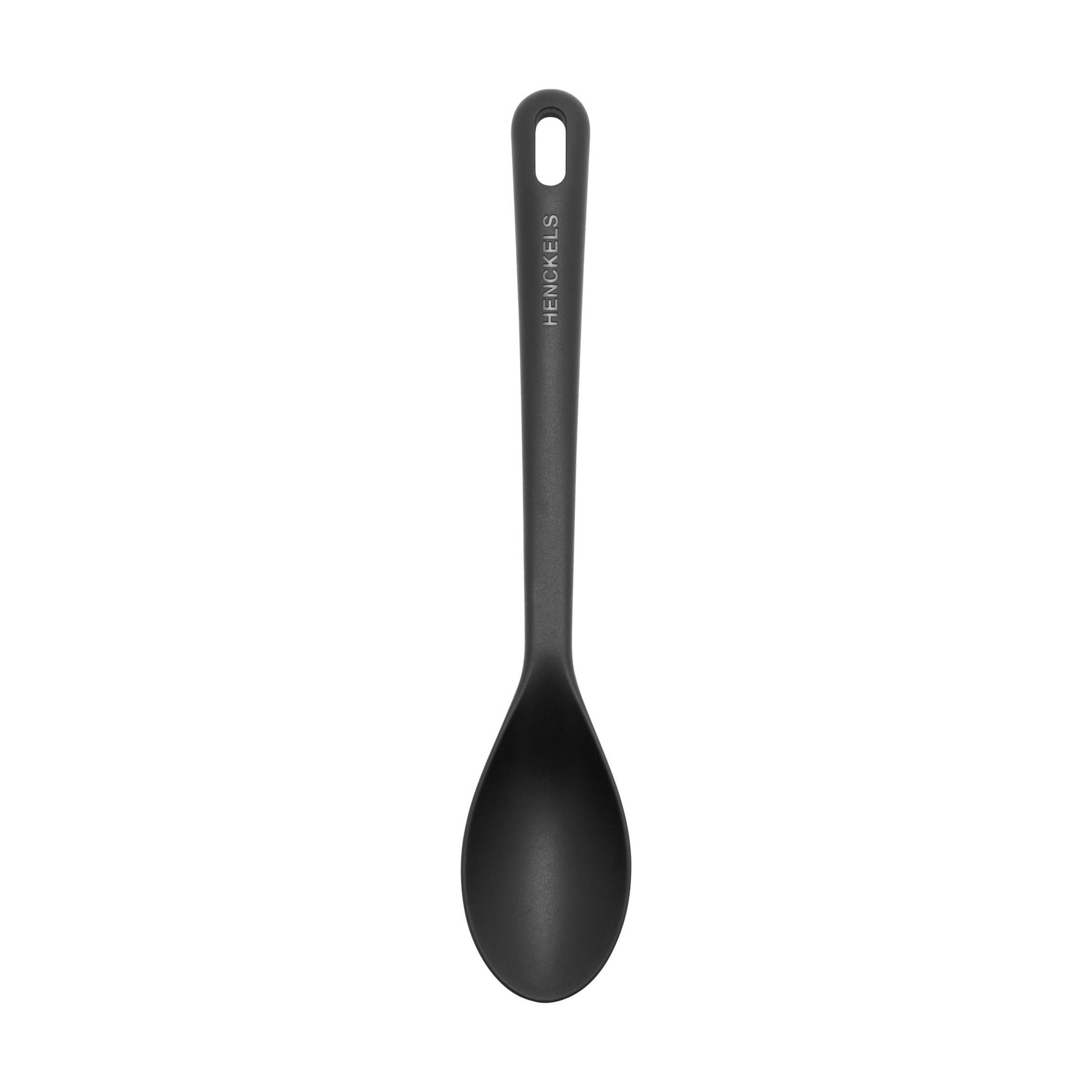 HENCKELS Silicone Onyx 31 cm Silicone Cooking Spoon, Black-Spoon-DECOROLALA