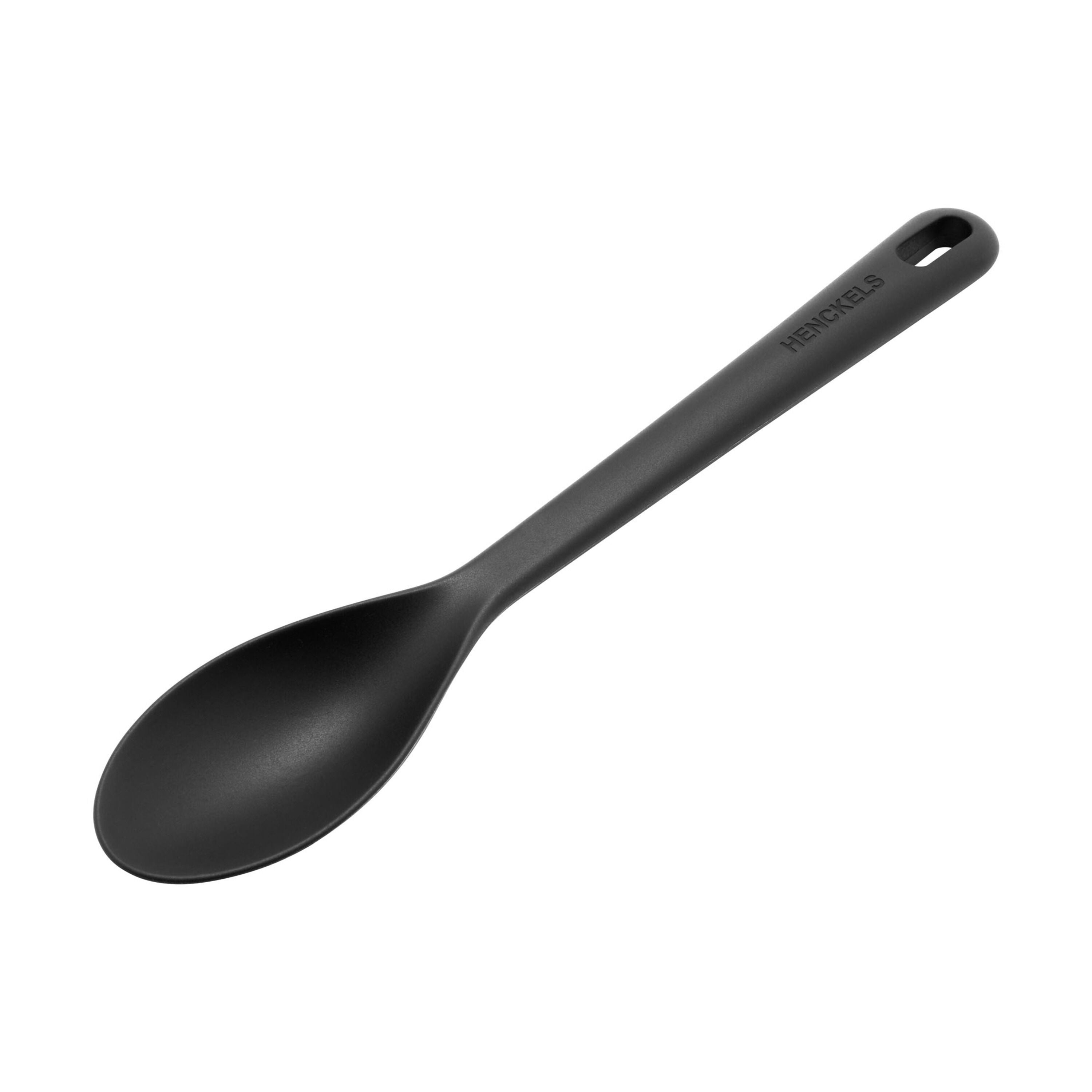 HENCKELS Silicone Onyx 31 cm Silicone Cooking Spoon, Black-Spoon-DECOROLALA