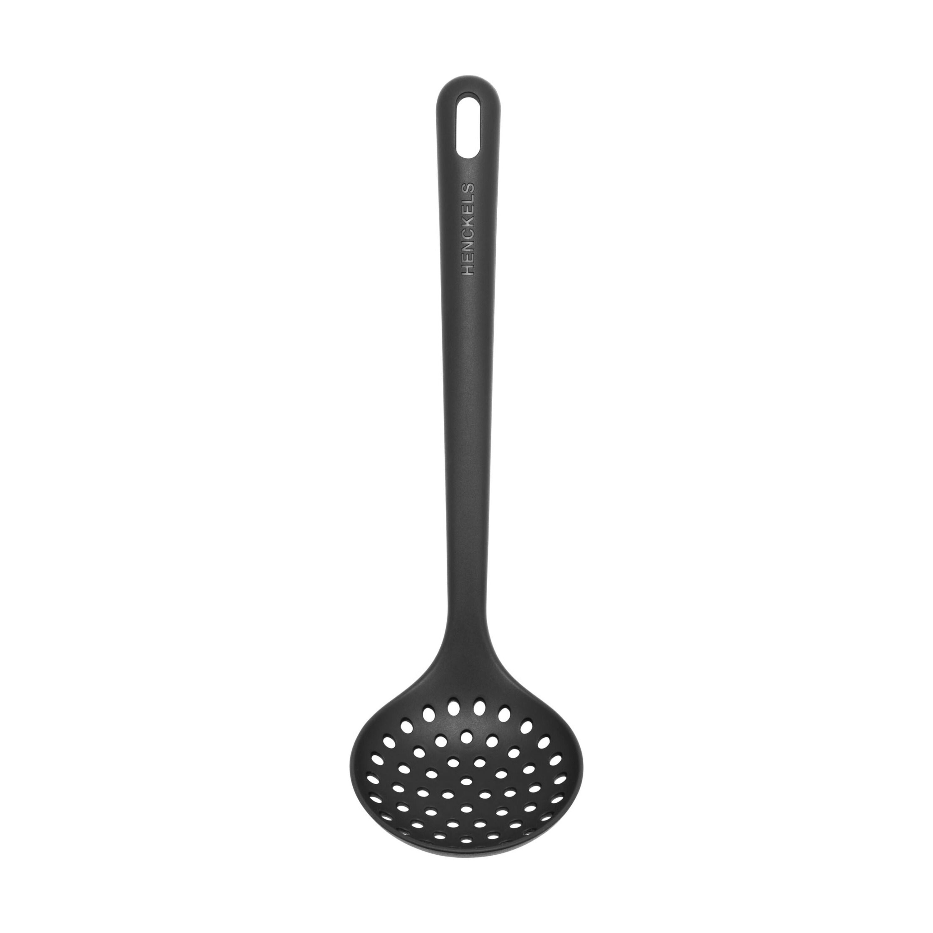 HENCKELS Silicone Onyx 31 cm Silicone Skimming Ladle, Black-Ladl-DECOROLALA