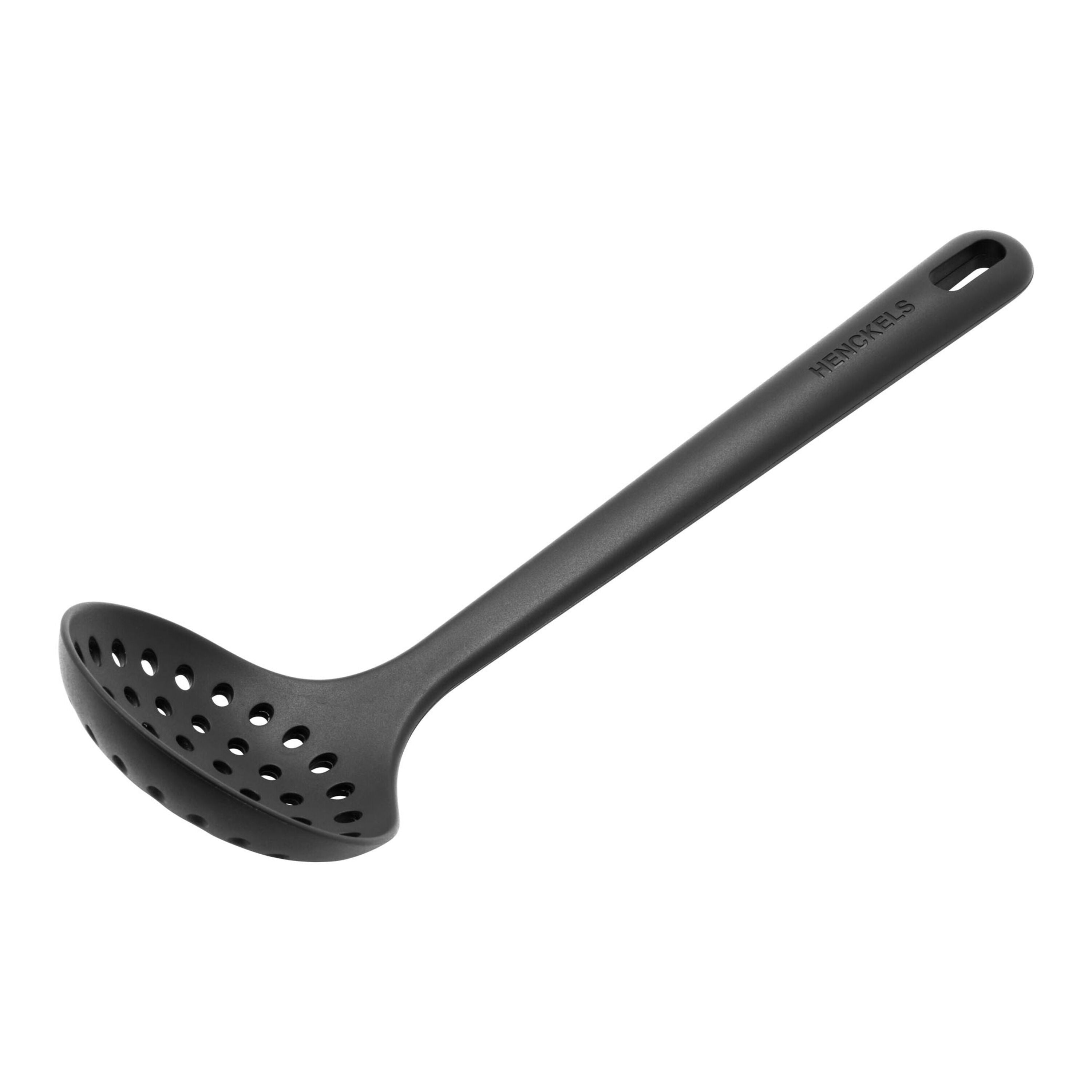 HENCKELS Silicone Onyx 31 cm Silicone Skimming Ladle, Black-Ladl-DECOROLALA