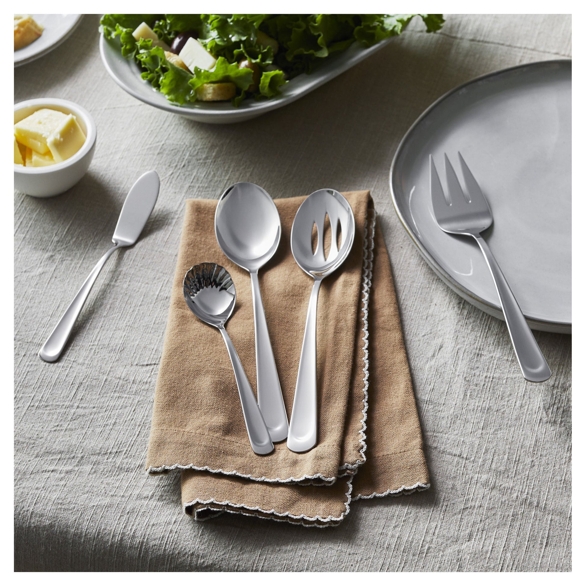 HENCKELS Silvano 45pc Flatware Set Polished Stainless-Flatware Set-DECOROLALA