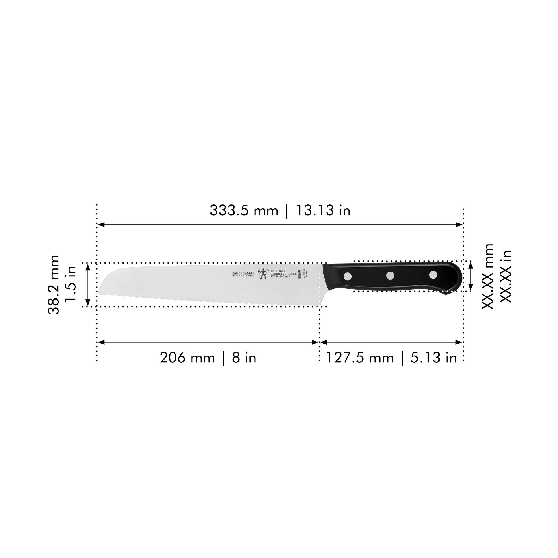 HENCKELS Solution 8" Bread Knife Stainless Steel-Bread Knife-DECOROLALA