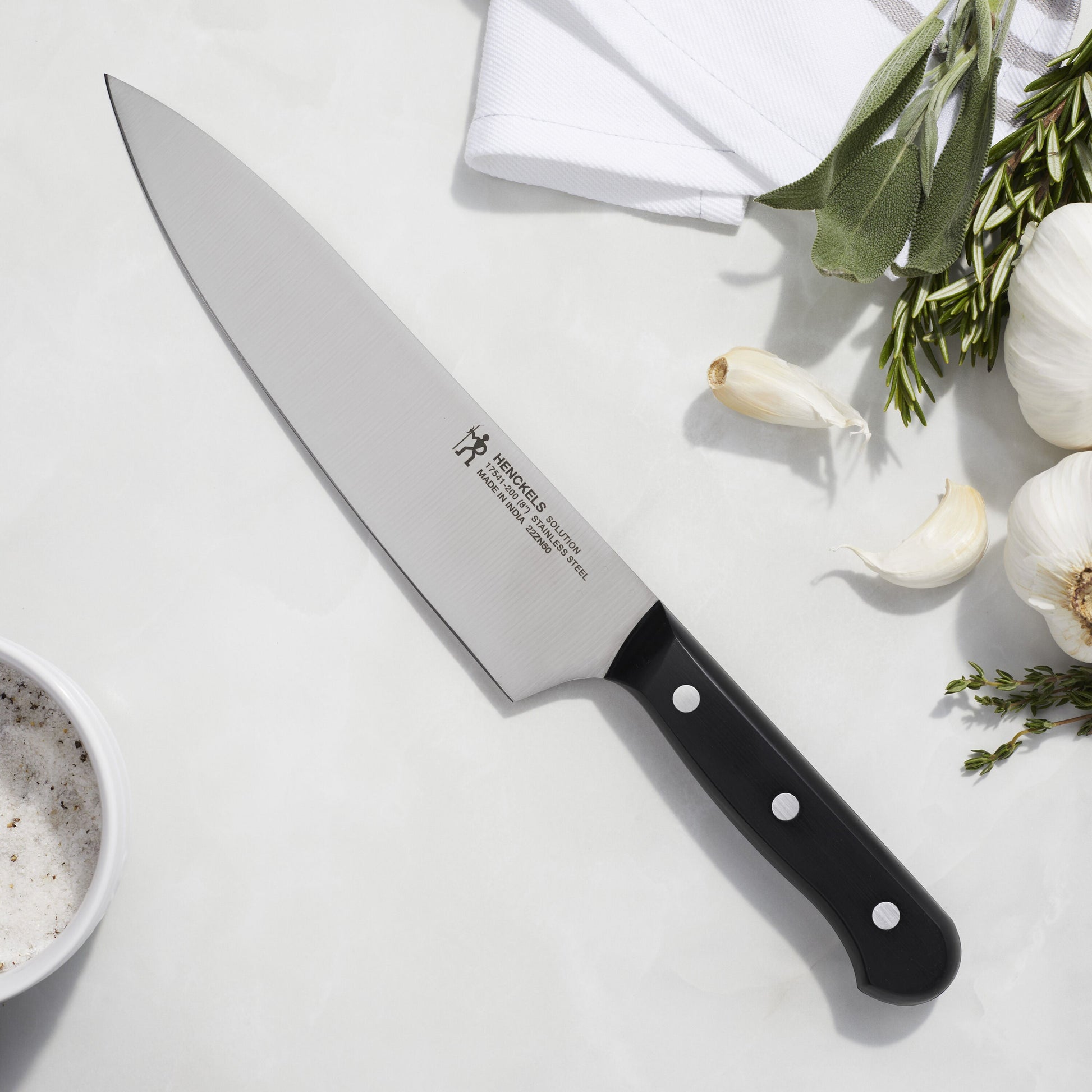 HENCKELS Solution 8" Chef's Knife Stainless Steel-Chef Knife-DECOROLALA