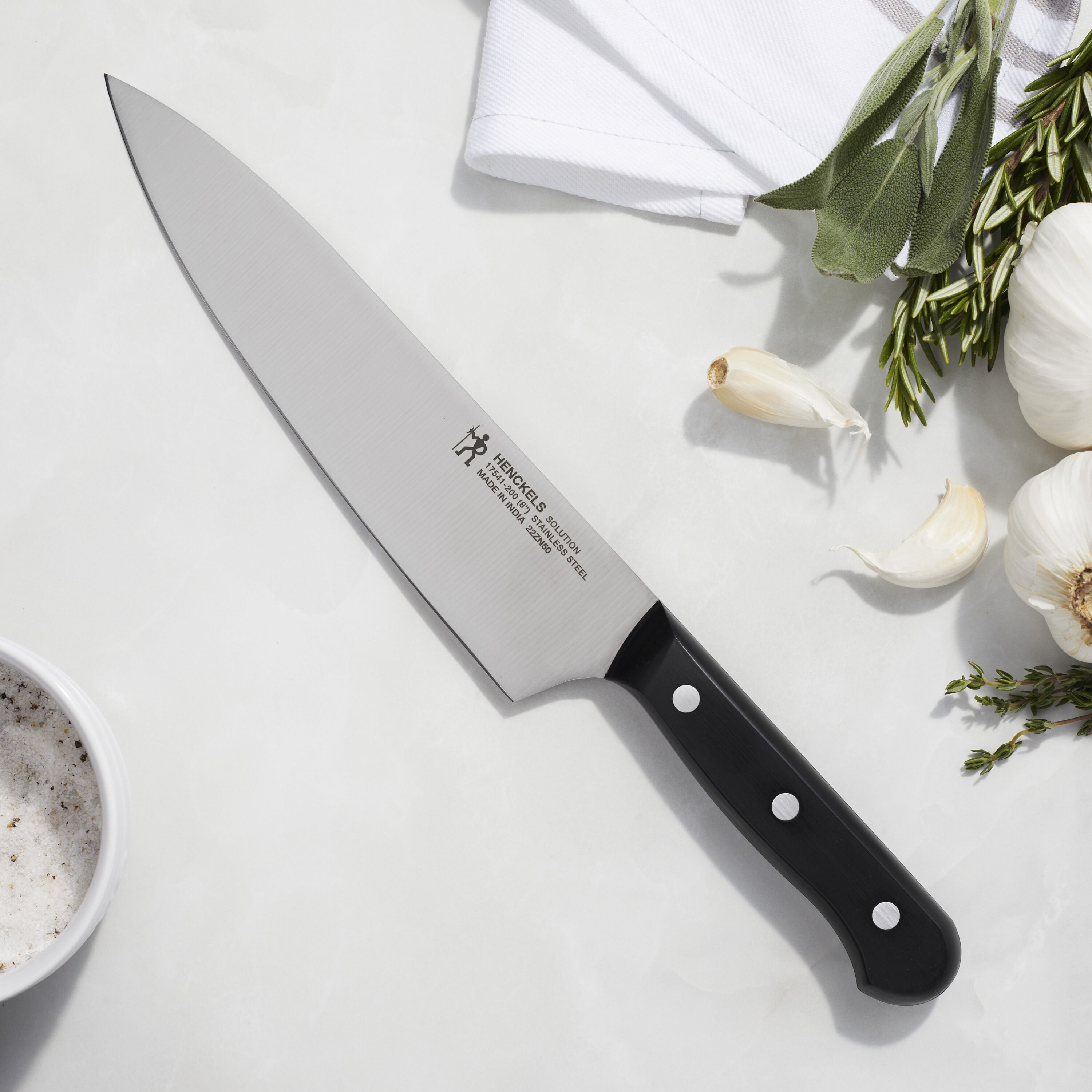 HENCKELS Solution 8" Chef's Knife Stainless Steel-Chef Knife-DECOROLALA