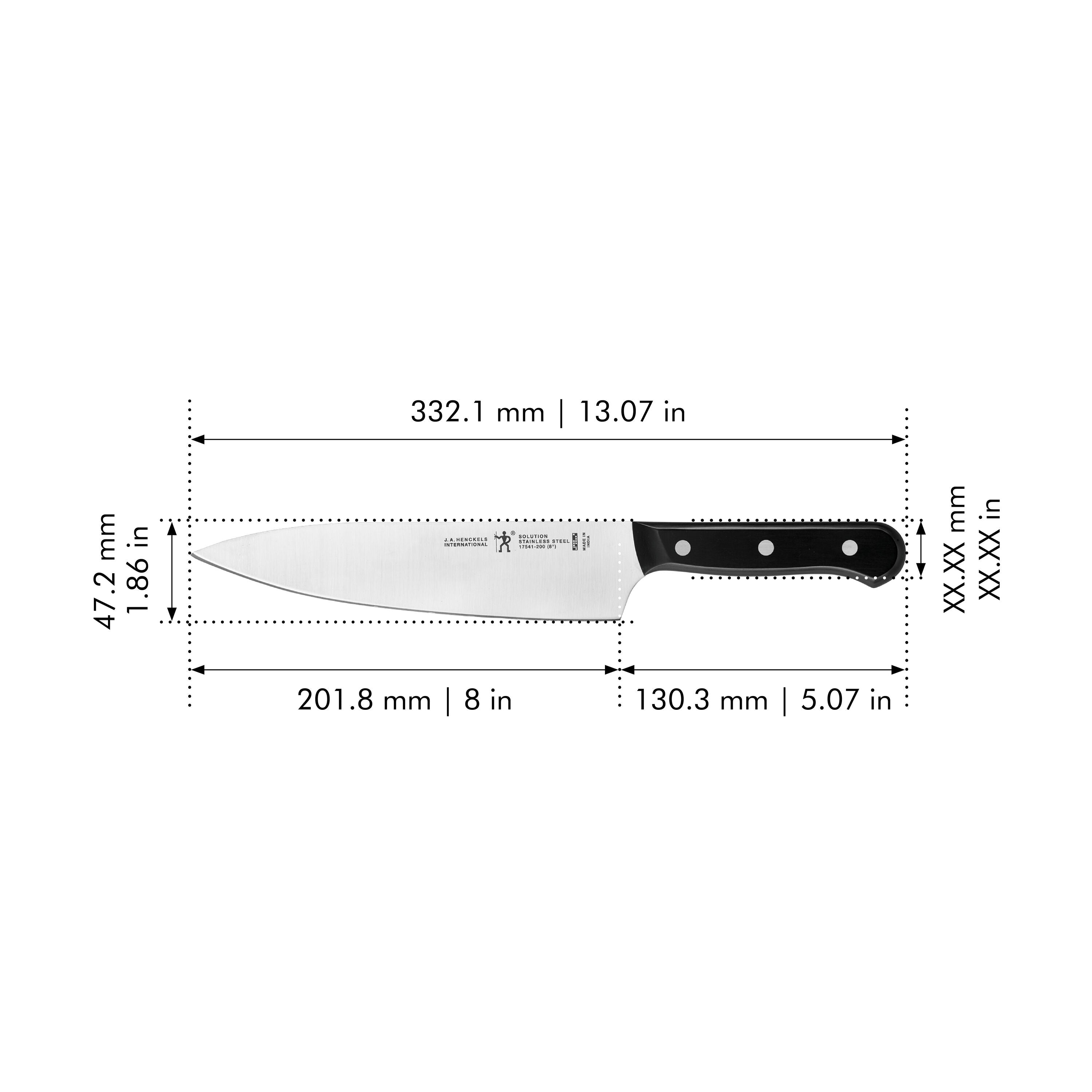 HENCKELS Solution 8" Chef's Knife Stainless Steel-Chef Knife-DECOROLALA