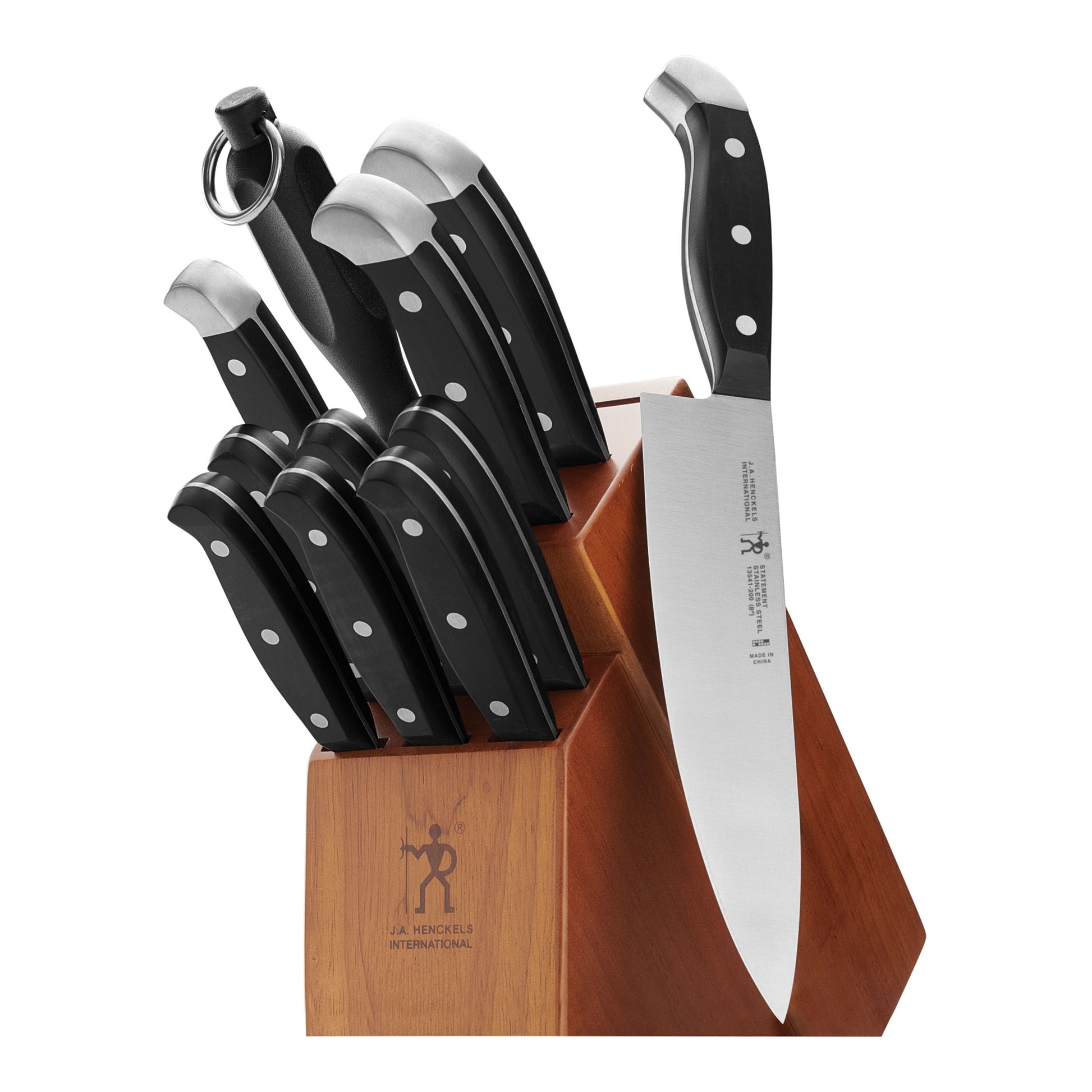 HENCKELS Statement 12 Piece Knife Block Set, Brown-Knife Block-DECOROLALA