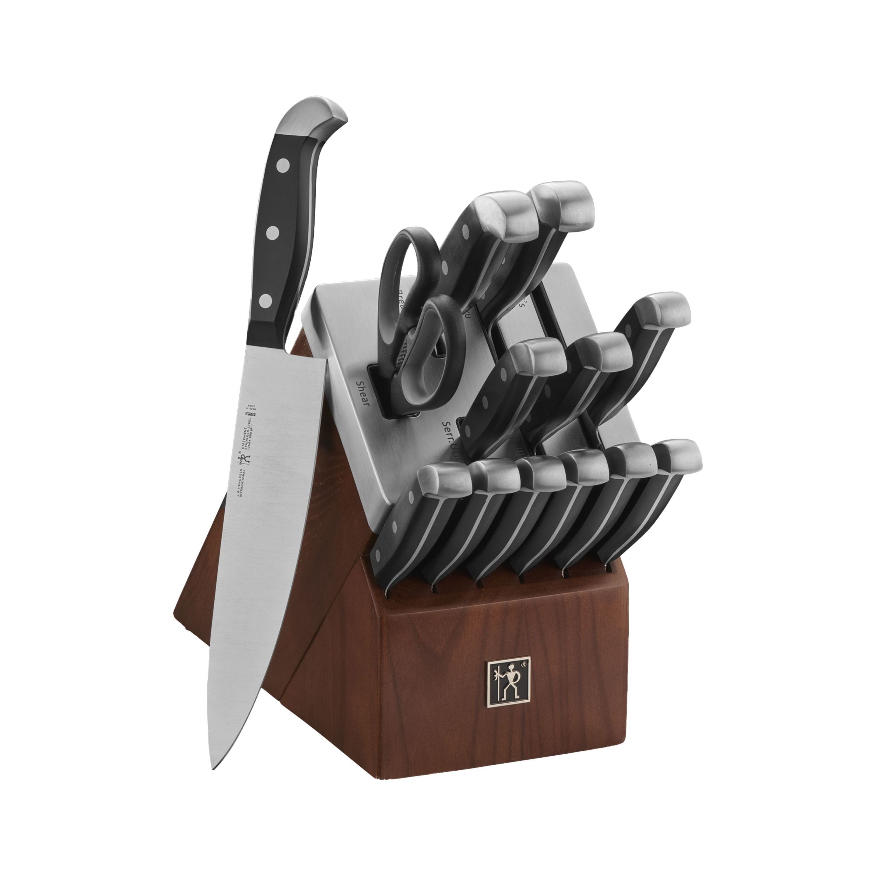 HENCKELS Statement 14 Piece Self Sharpening Block Set, Brown-Knife Block-DECOROLALA