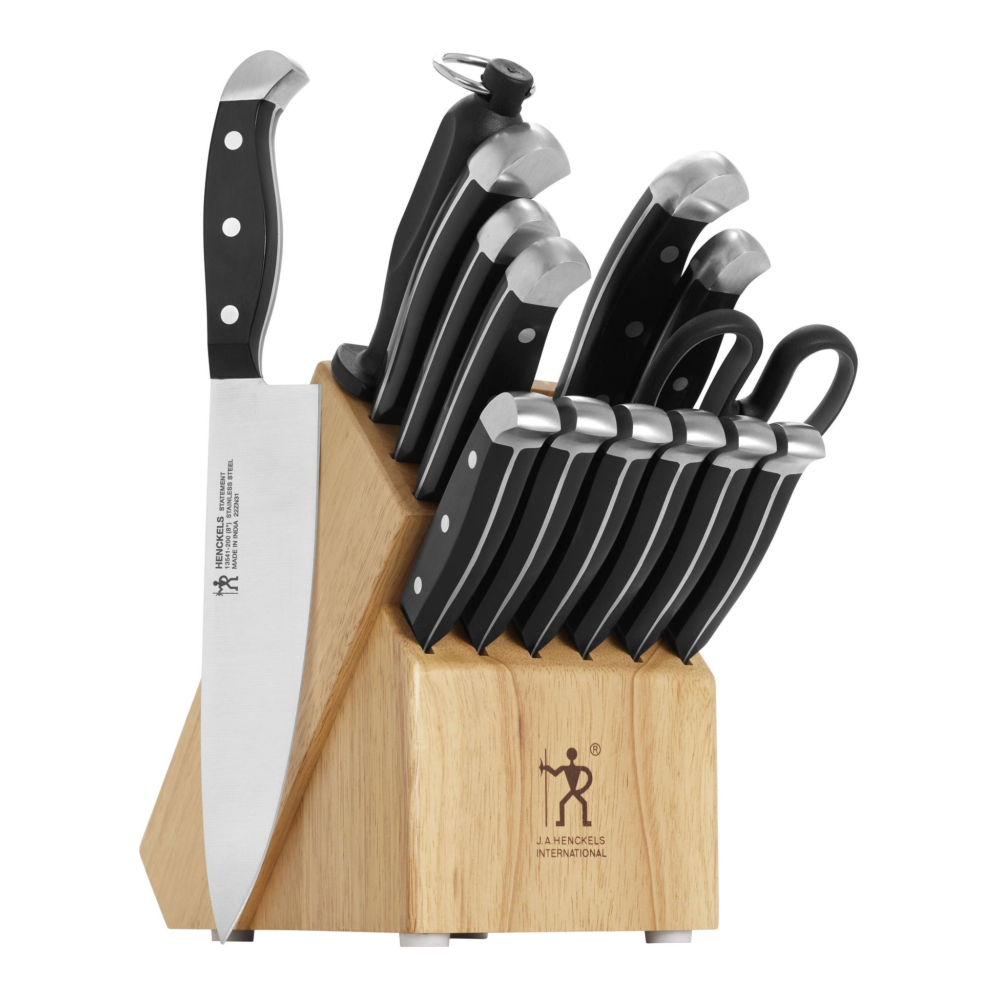 HENCKELS Statement 15 Piece Knife Block Set Stainless Steel-Knife Block-DECOROLALA