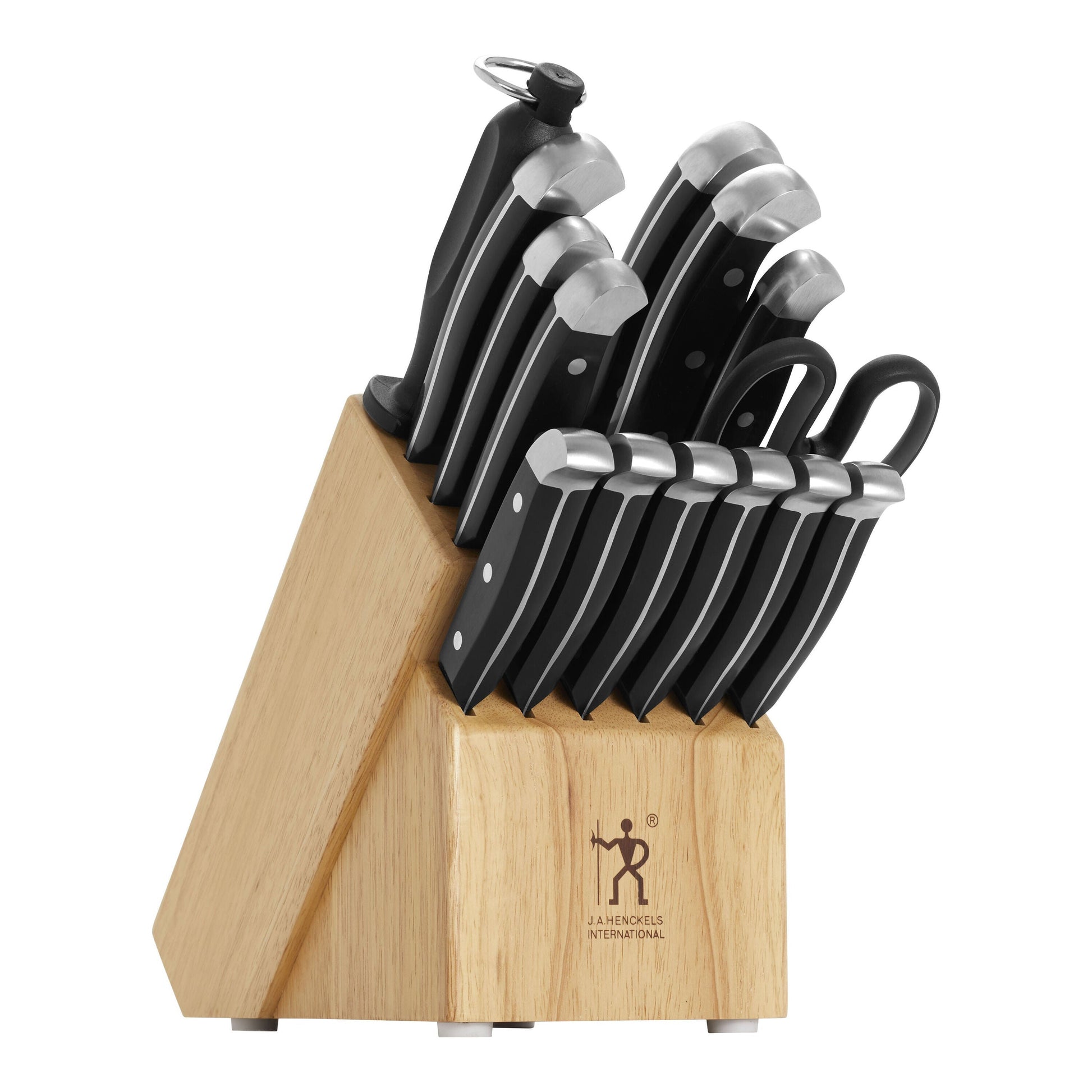 HENCKELS Statement 15 Piece Knife Block Set Stainless Steel-Knife Block-DECOROLALA