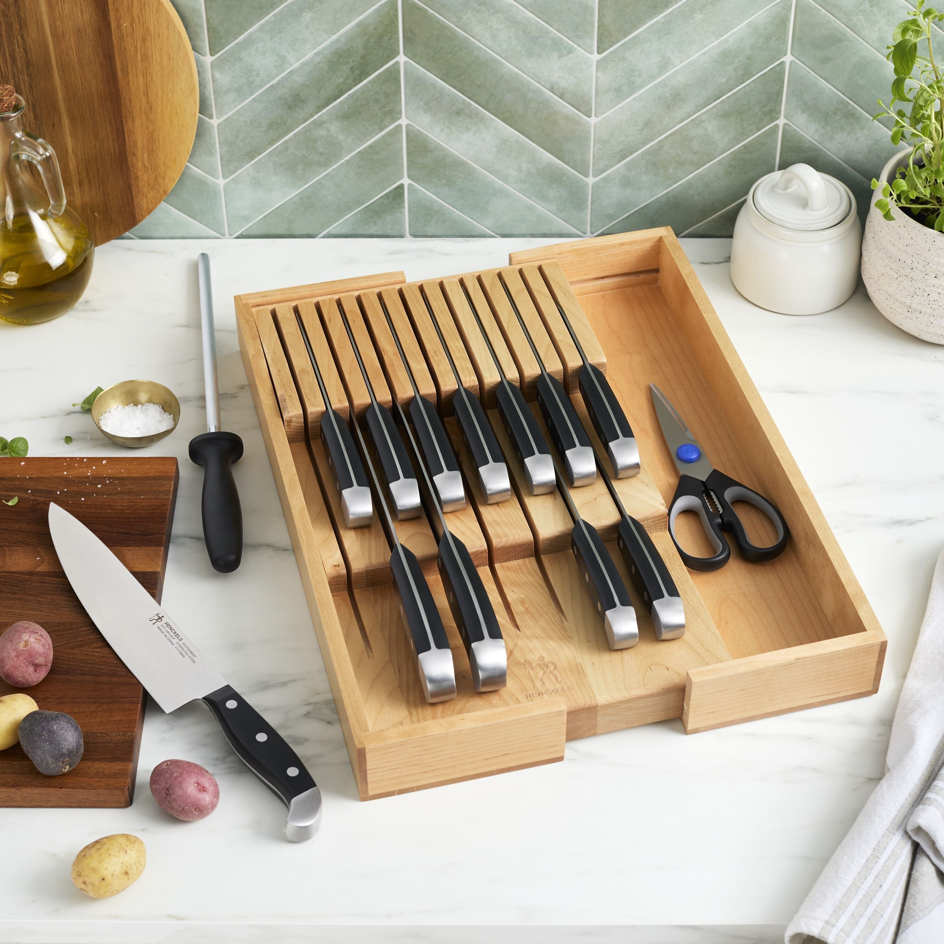 HENCKELS Statement 15-Piece Knife Set Stainless Steel-Knife Set-DECOROLALA