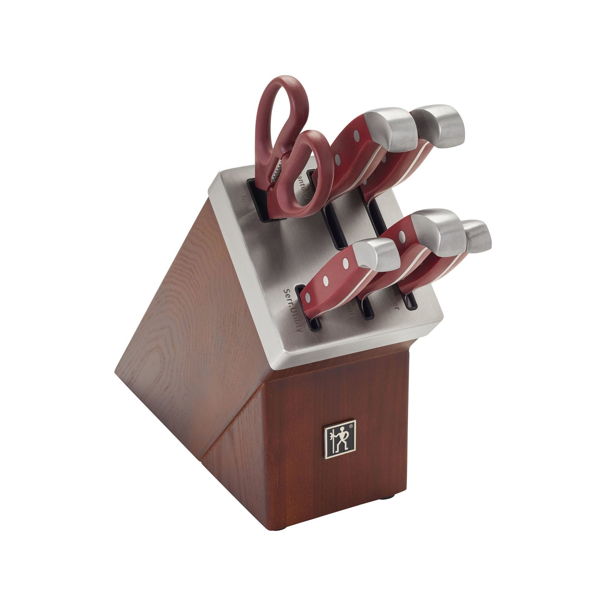 HENCKELS Statement 7 Piece Knife Block Set, Red-Knife Block-DECOROLALA