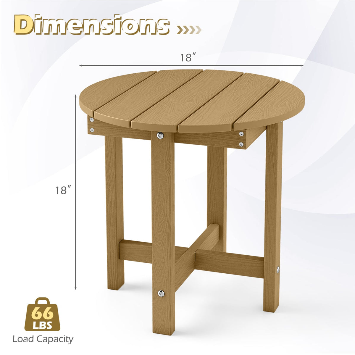 HIPS Adirondack Side Table with Weather-Resistant and Waterproof Top-Coffee-Patio Coffee Tables-DECOROLALA