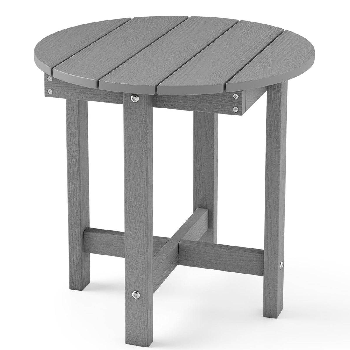 HIPS Adirondack Side Table with Weather-Resistant and Waterproof Top-Gray-Patio Coffee Tables-DECOROLALA