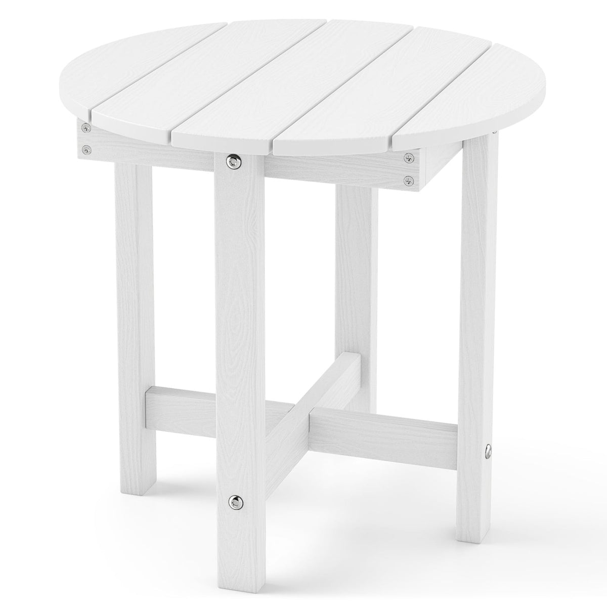 HIPS Adirondack Side Table with Weather-Resistant and Waterproof Top-White-Patio Coffee Tables-DECOROLALA