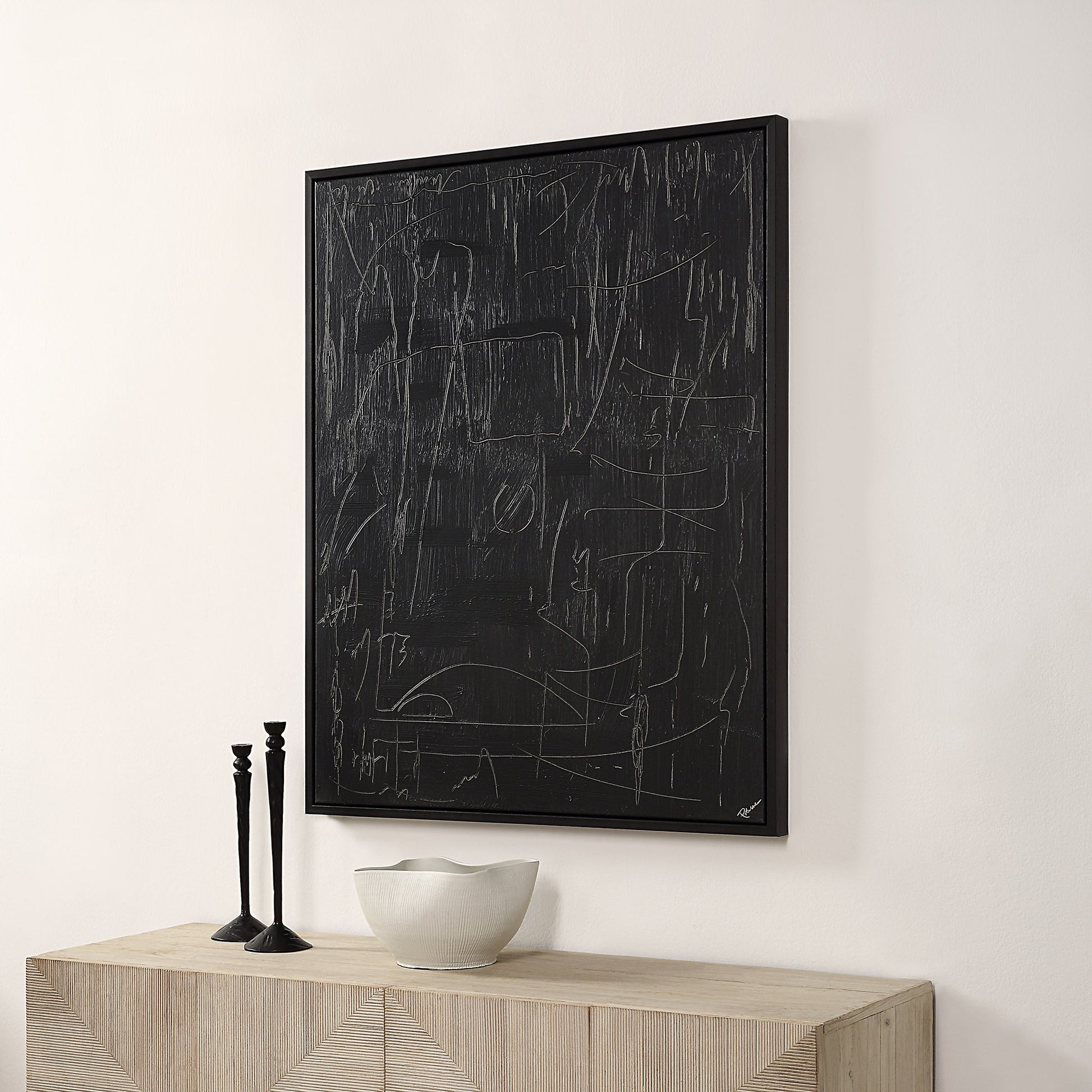 Haiku 40" Wide Canvas Art, Black-Canvas Art-DECOROLALA