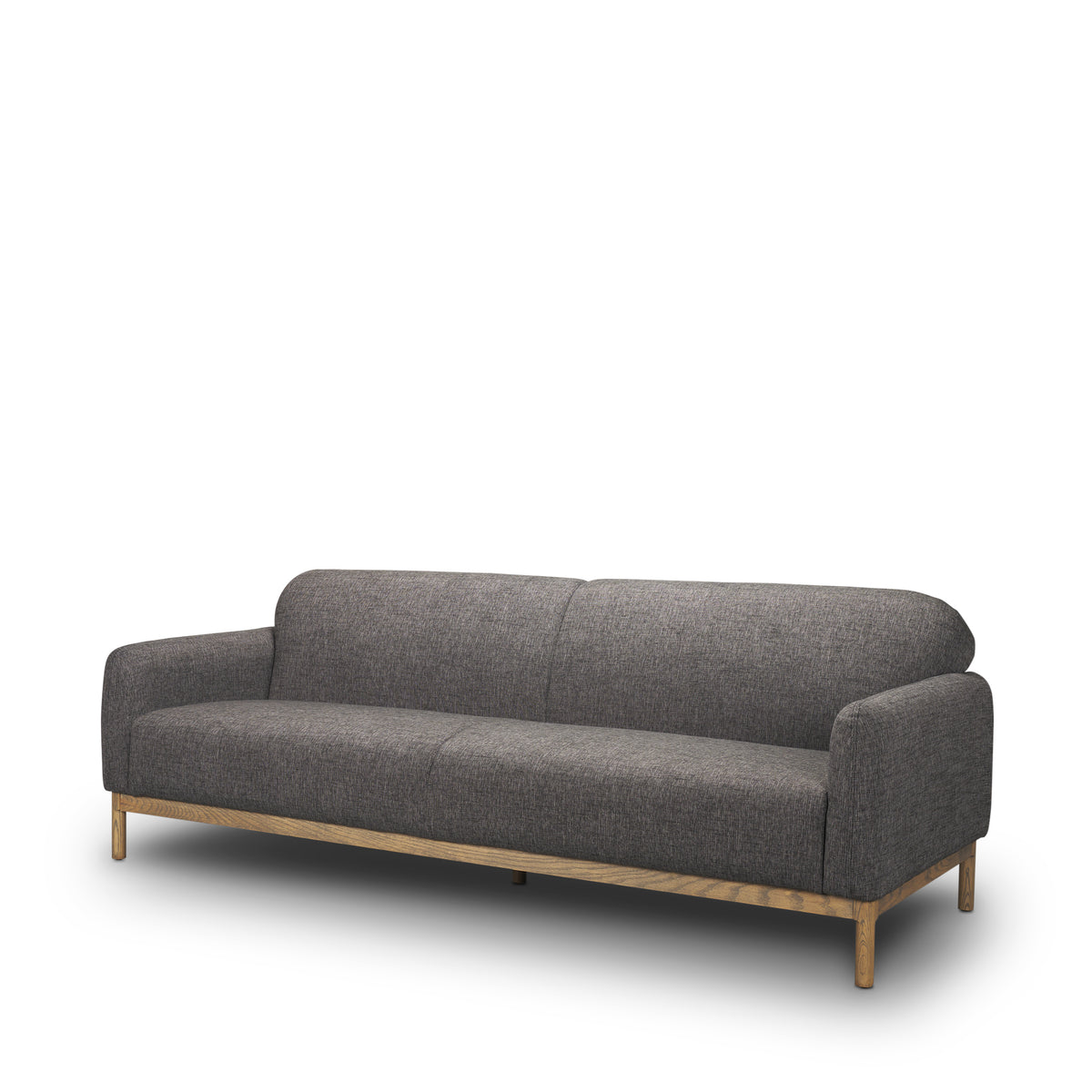 Hale Sofa W/ Medium Brown Wood and Gray Fabric-Sofa & Sectionals-DECOROLALA